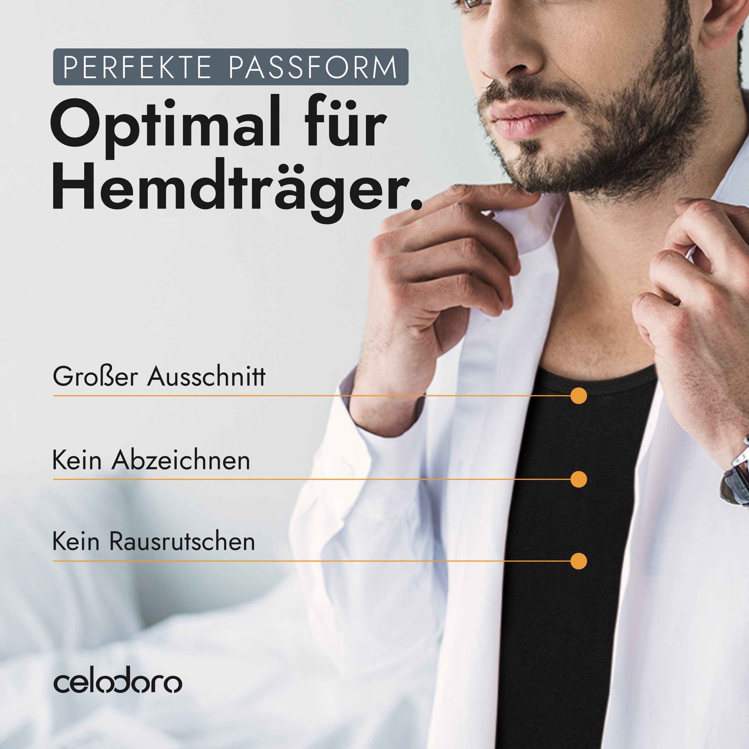 celodoro Unterhemd Herren 5er Pack - Feinripp Tank-Top aus 100% Baumwolle - Achselshirts