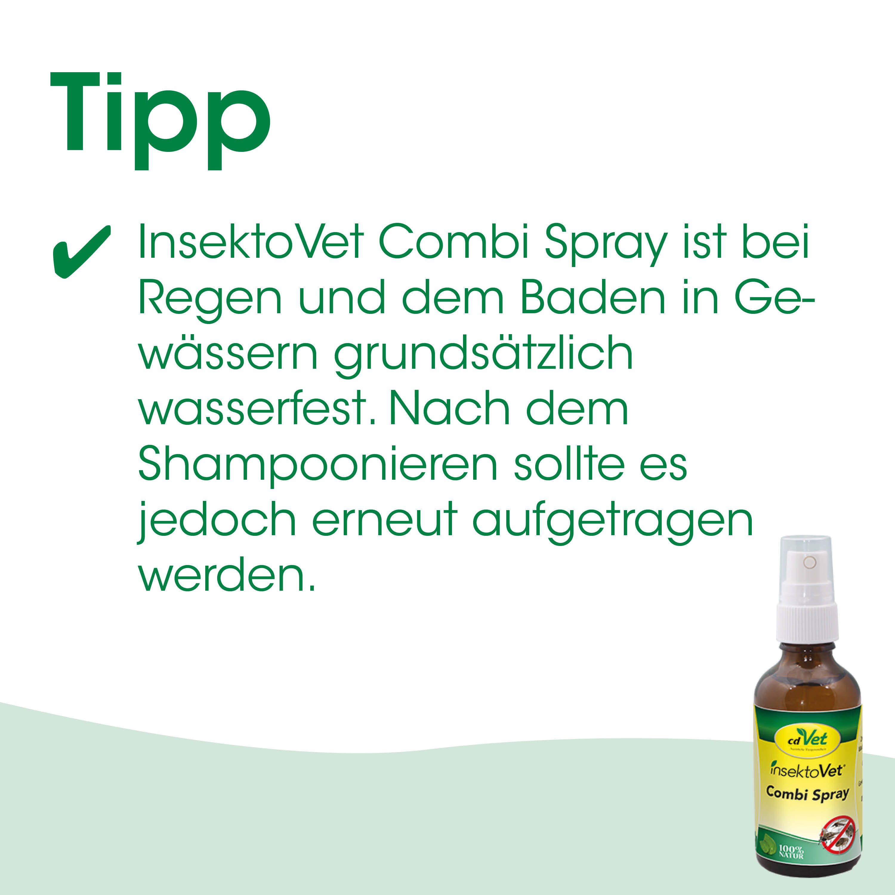 cdVet Tier-Hautpflegemittel insektoVet Combi Spray, 20 ml, gebrauchsfertige Flüssigkeit gegen Zecken, Flöhe, Milben