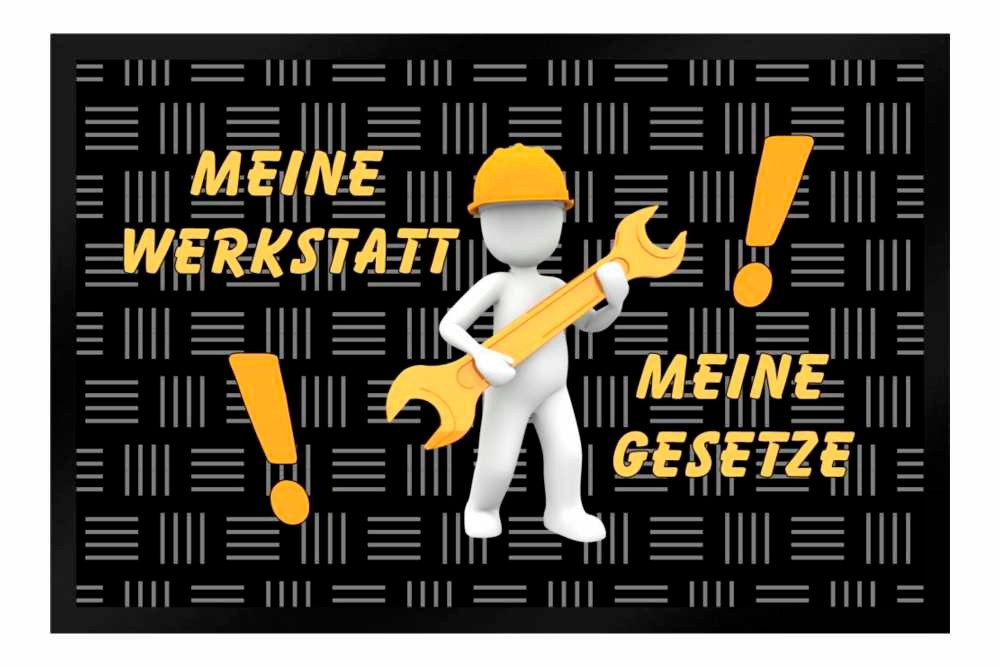 Ladreas Fußmatte Schmutzfangmatte Meine Werkstatt Meine Gesetze Comic F672, 60x40