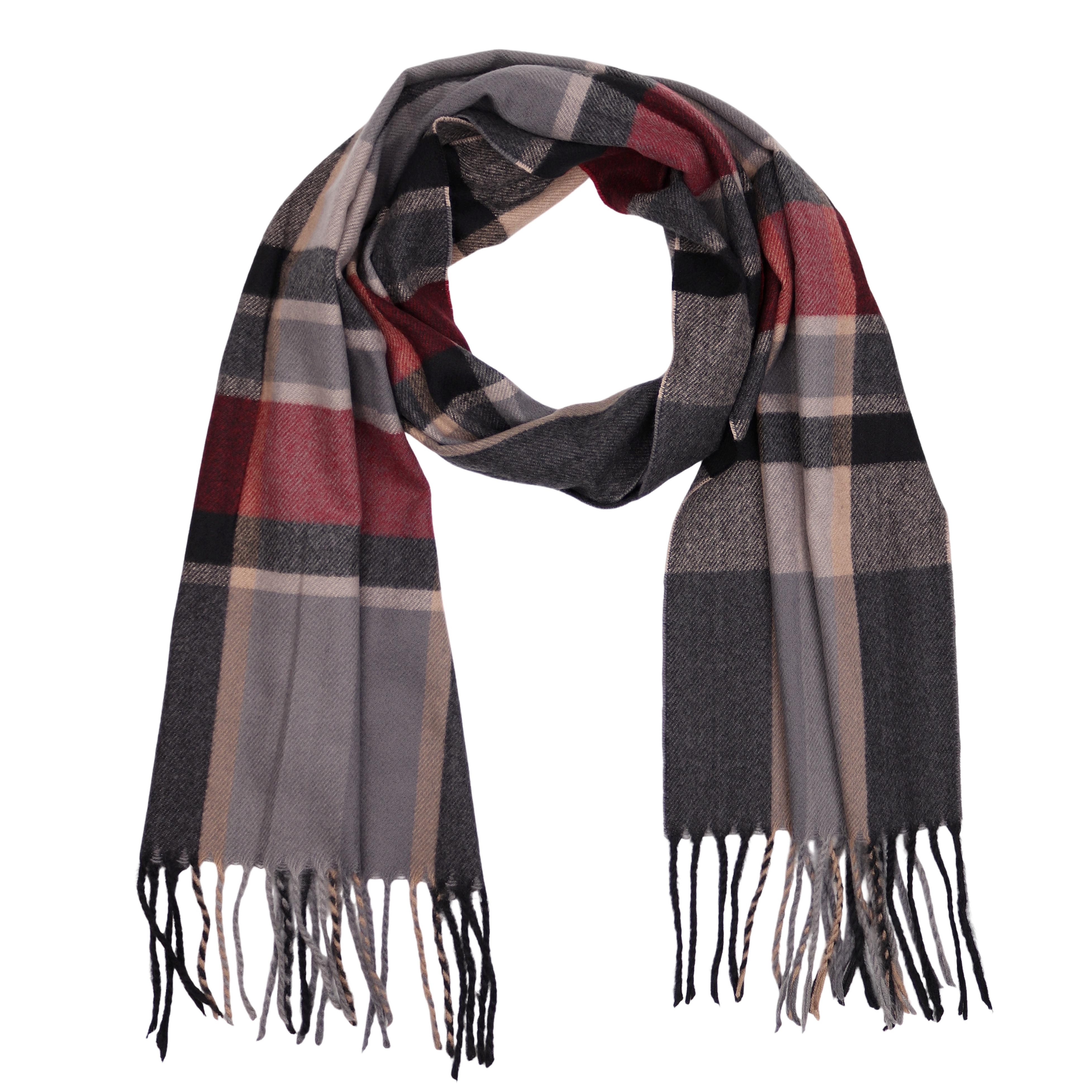 MIRROSI Modeschal Herrenschal kariert 36x180 cm – weicher Schal aus 100% Viskose, (angesagtes Karomuster, Neue Kollektion Herbst/Winter 2026), Männer Halstuch ideal für Herbst und Winter