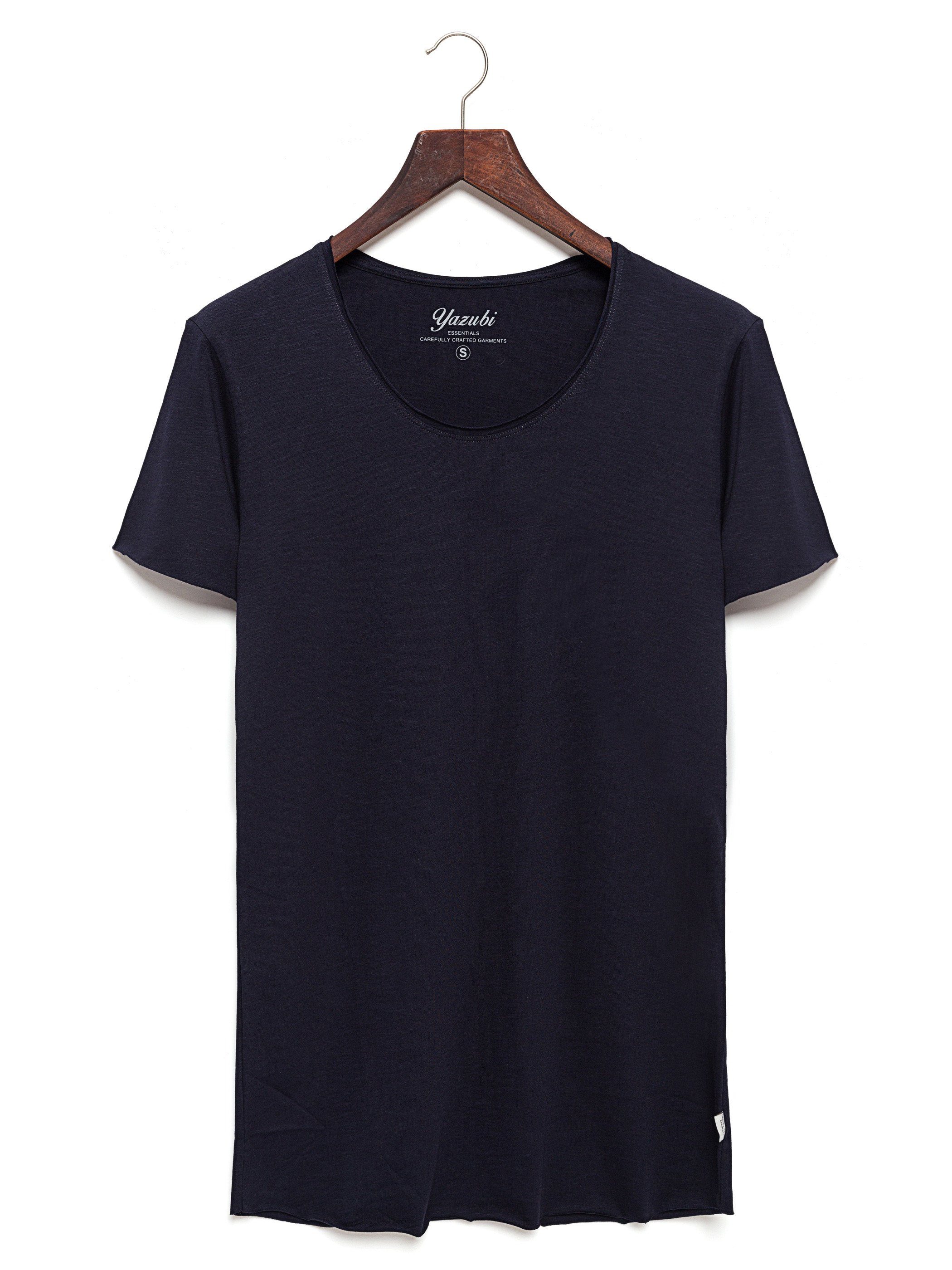 sky 193924) Oversize Neck (1-tlg) Yazubi Tee Crew Basic T-Shirt Hydrox Blau (night