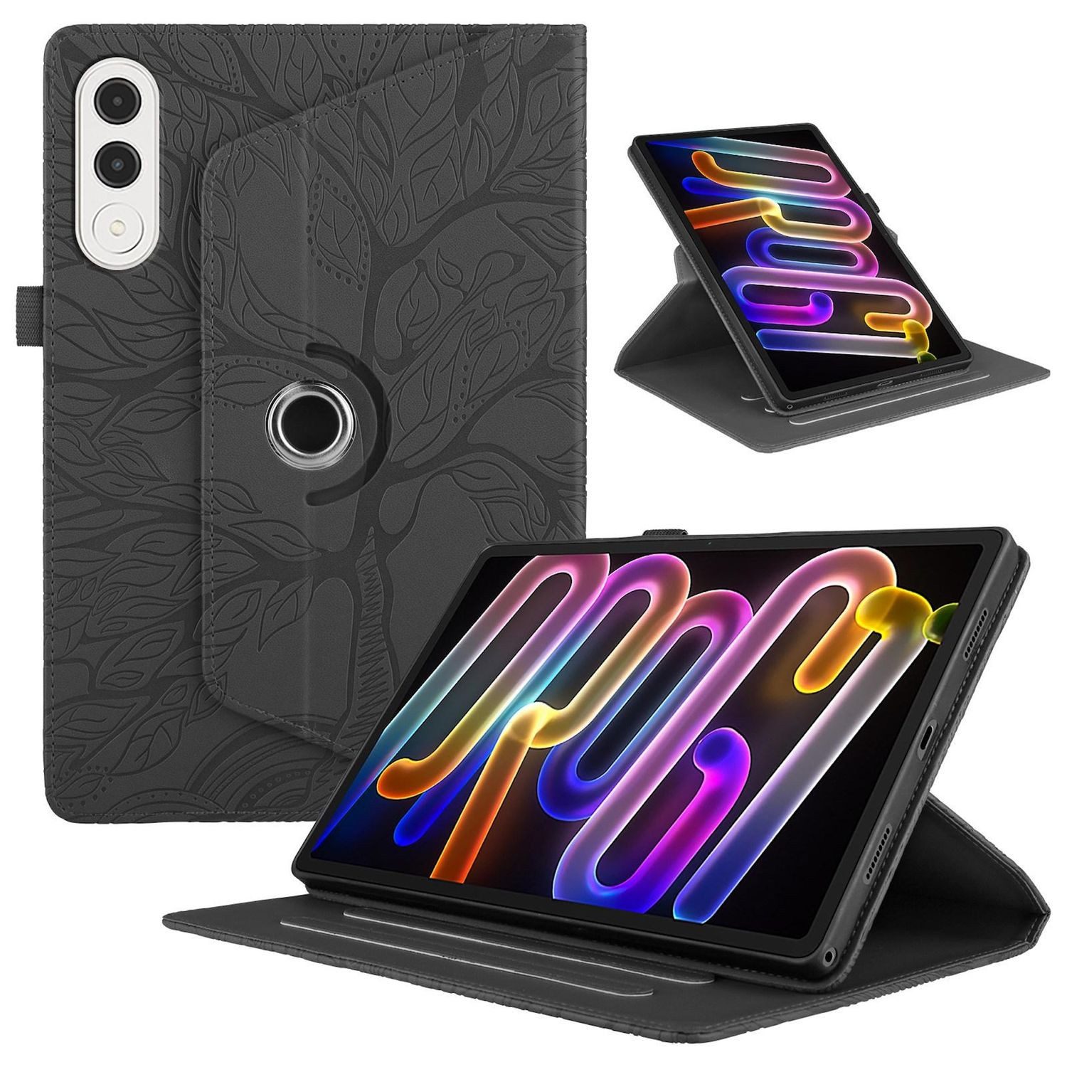 Wigento Tablet-Hülle Für Lenovo Xiaoxin Pad Pro GT 11.1 2025 360 Baum Kunstleder Tasche, 360° Drehfunktion, Baum des Lebens Motiv, Standfunktion