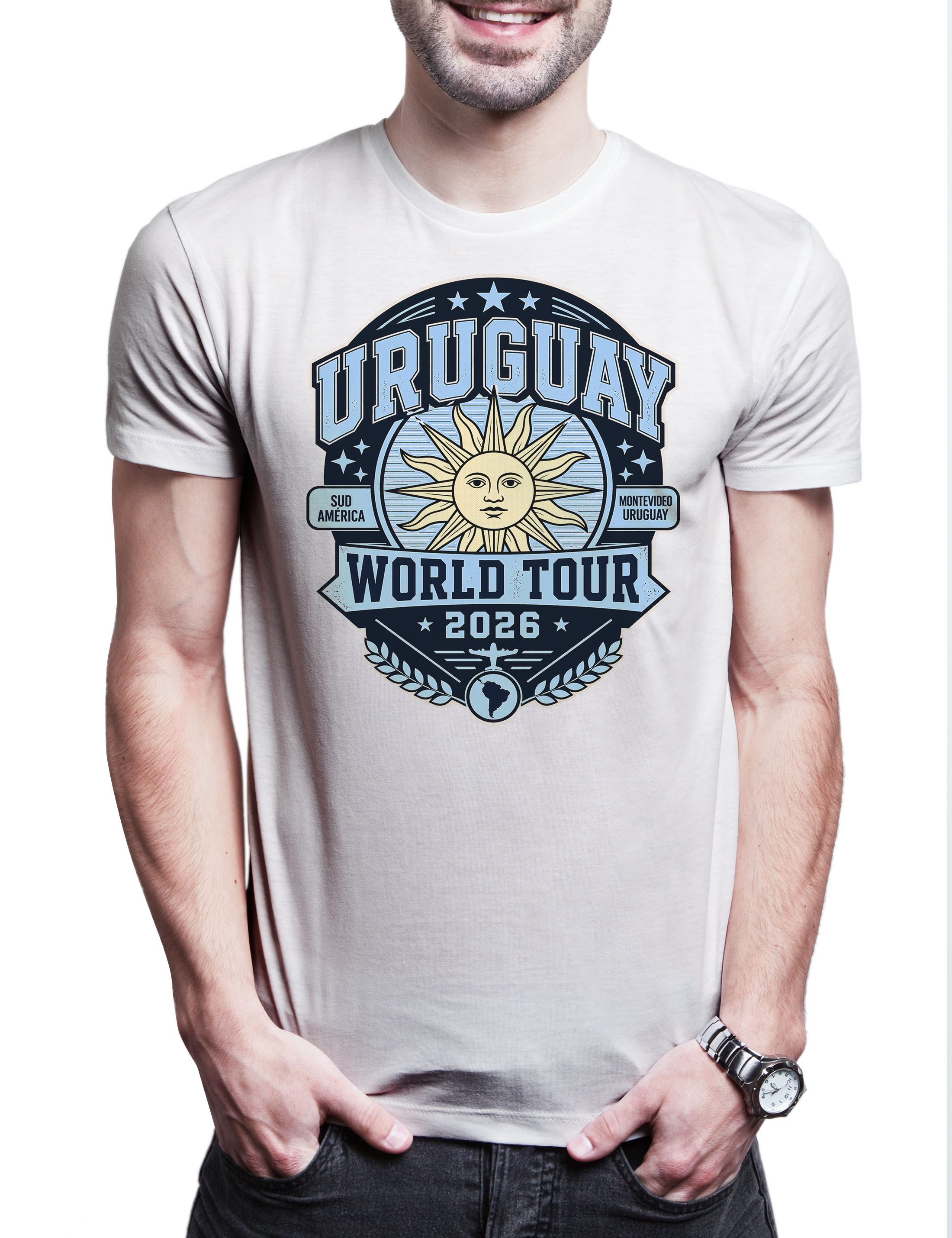 Urban Backwoods Print-Shirt Team Uruguay Herren T-Shirt La Celeste Montevideo Supporter Charrúa (1-tlg) Garra Fußball WM Soccer