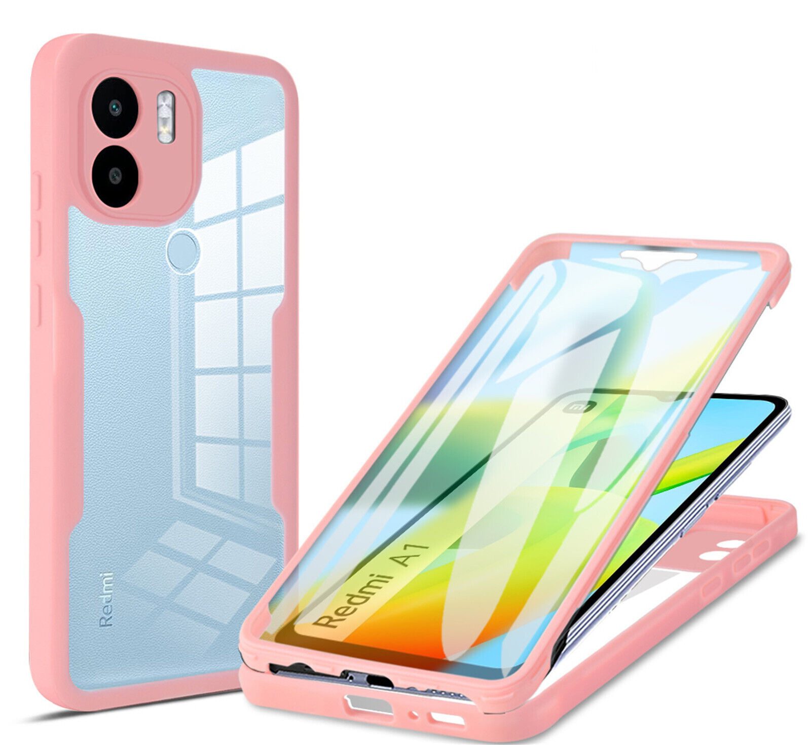betterfon Handyhülle für Xiaomi Redmi A1 / A2 TPU Schutzcase, 2-teiliges 360 Grad Case mit Rundumschutz und Displayschutz