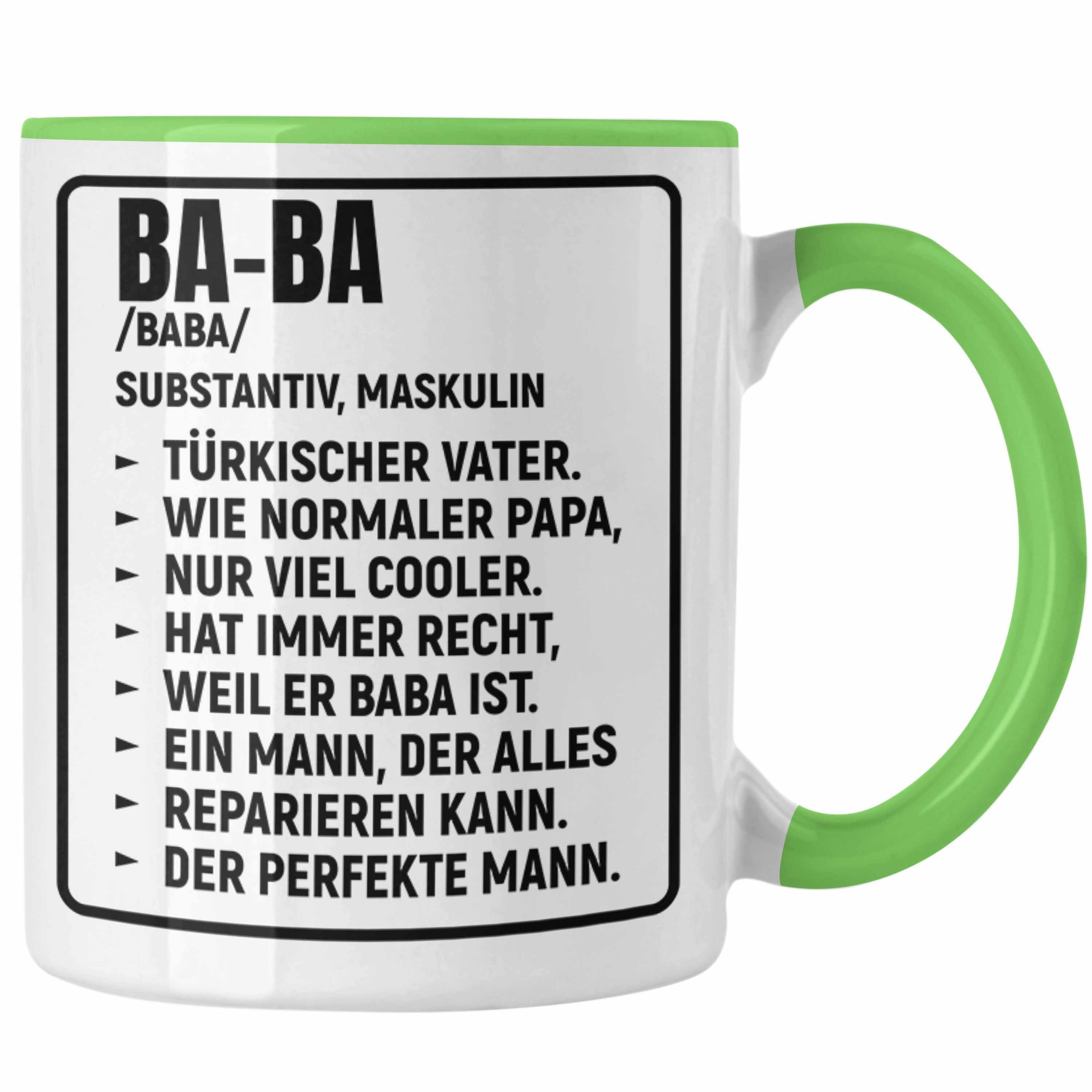 Grün Kaffeetasse Trendation Tasse Vater Papa Türken - Baba Trendation Tasse Geschenk Türkischer