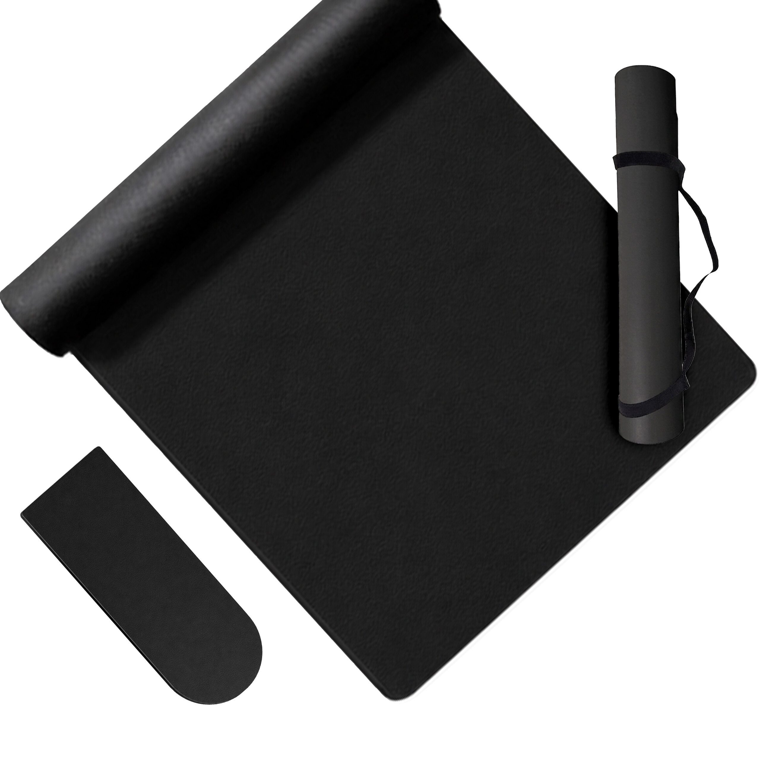 relaxdays Yogamatte mit Tragegurt 5 mm (2-St), schwarz