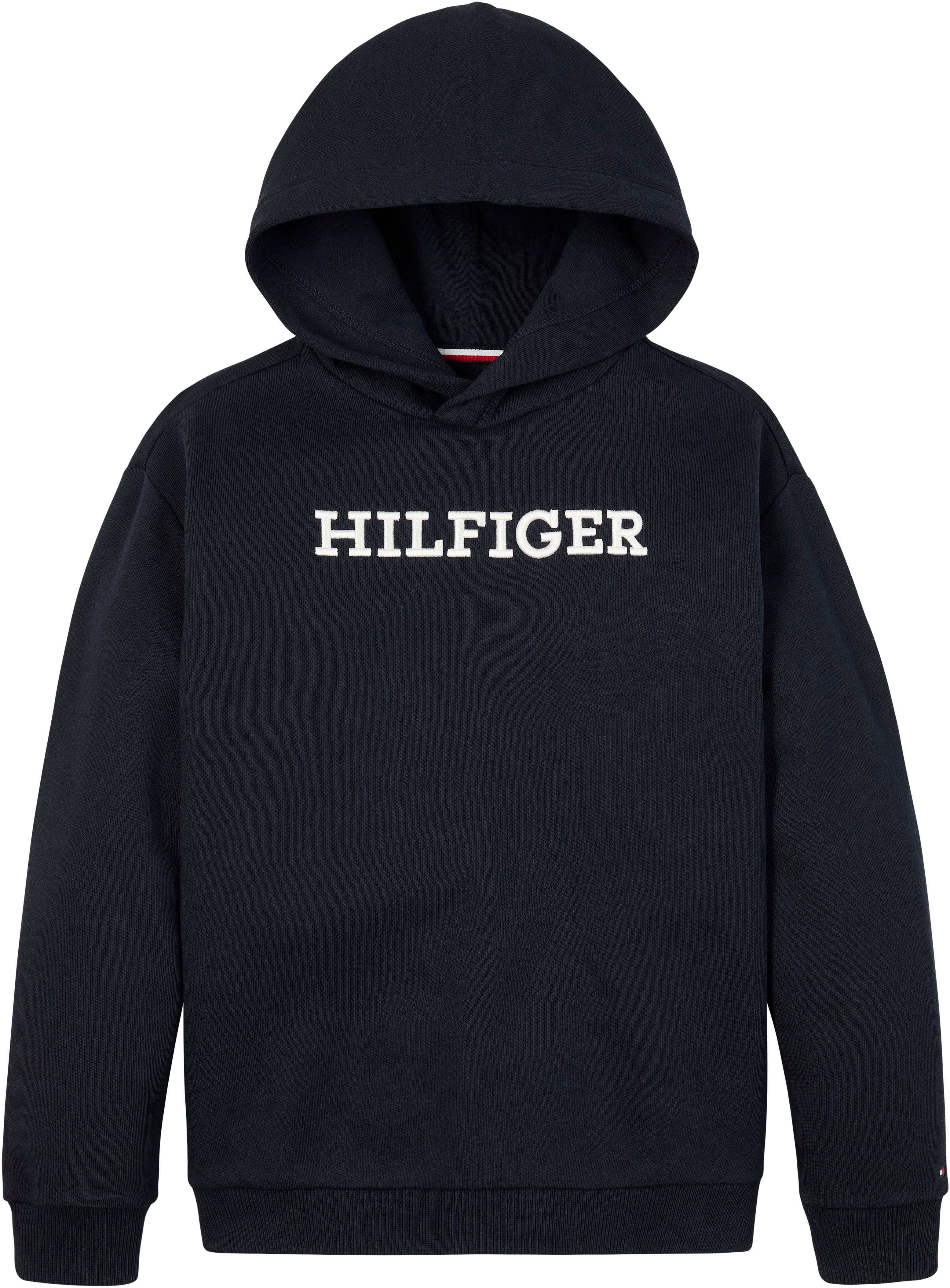 Tommy Hilfiger Kapuzensweatshirt U Logo-Stickerei mit der MONOTYPE Brust HOODIE Desert auf Sky