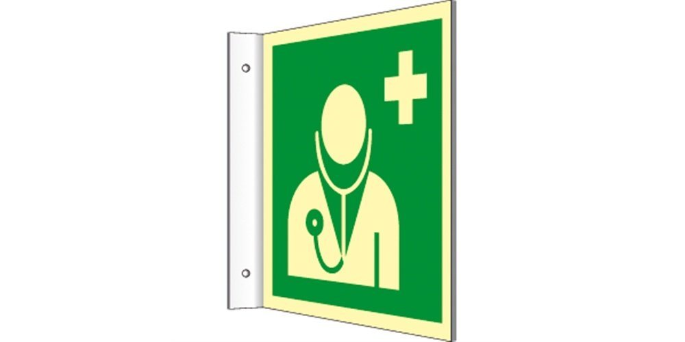 Thumbnail - König Werbeanlagen Hinweisschild Fahnenschild Arzt, Symbolschild, ISO 7010