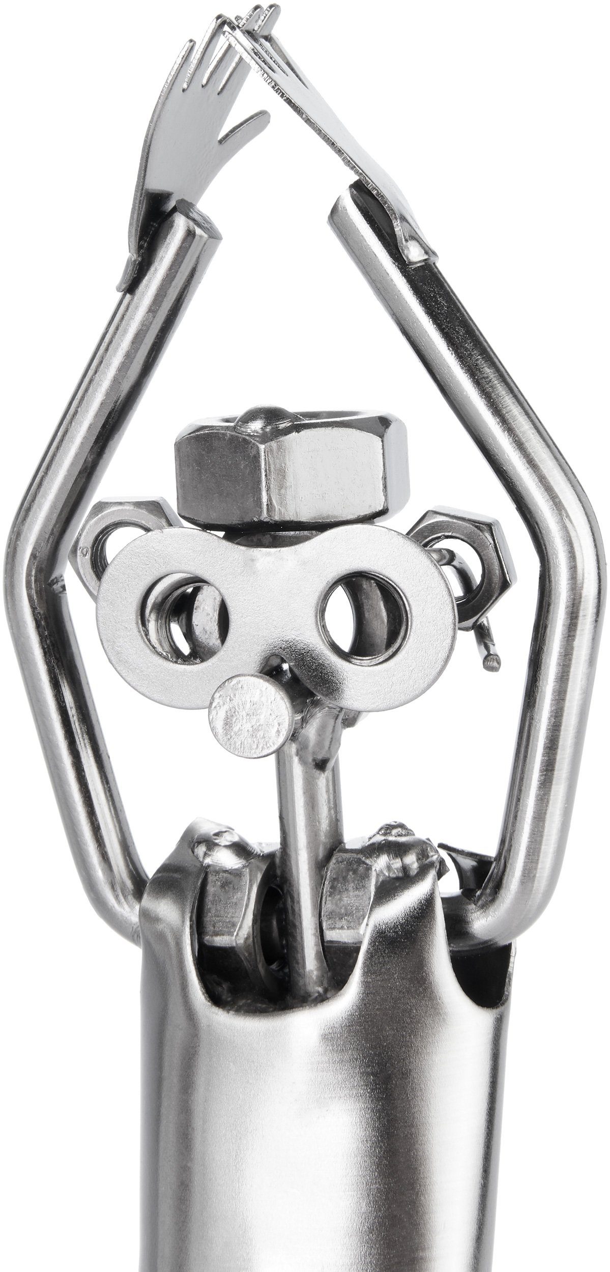 BRUBAKER Dekofigur Schraubenmännchen Yoga - Sport Silber Eisenfigur Handarbeit Dekoration (1 St), Dekoration Geschenk für Yogi und Yoga Begeisterte