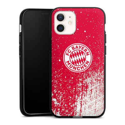 DeinDesign Handyhülle FC Bayern München Offizielles Lizenzprodukt FCB Splatter Rot - FCB, Apple iPhone 12 Silikon Hülle Bumper Case Handy Schutzhülle