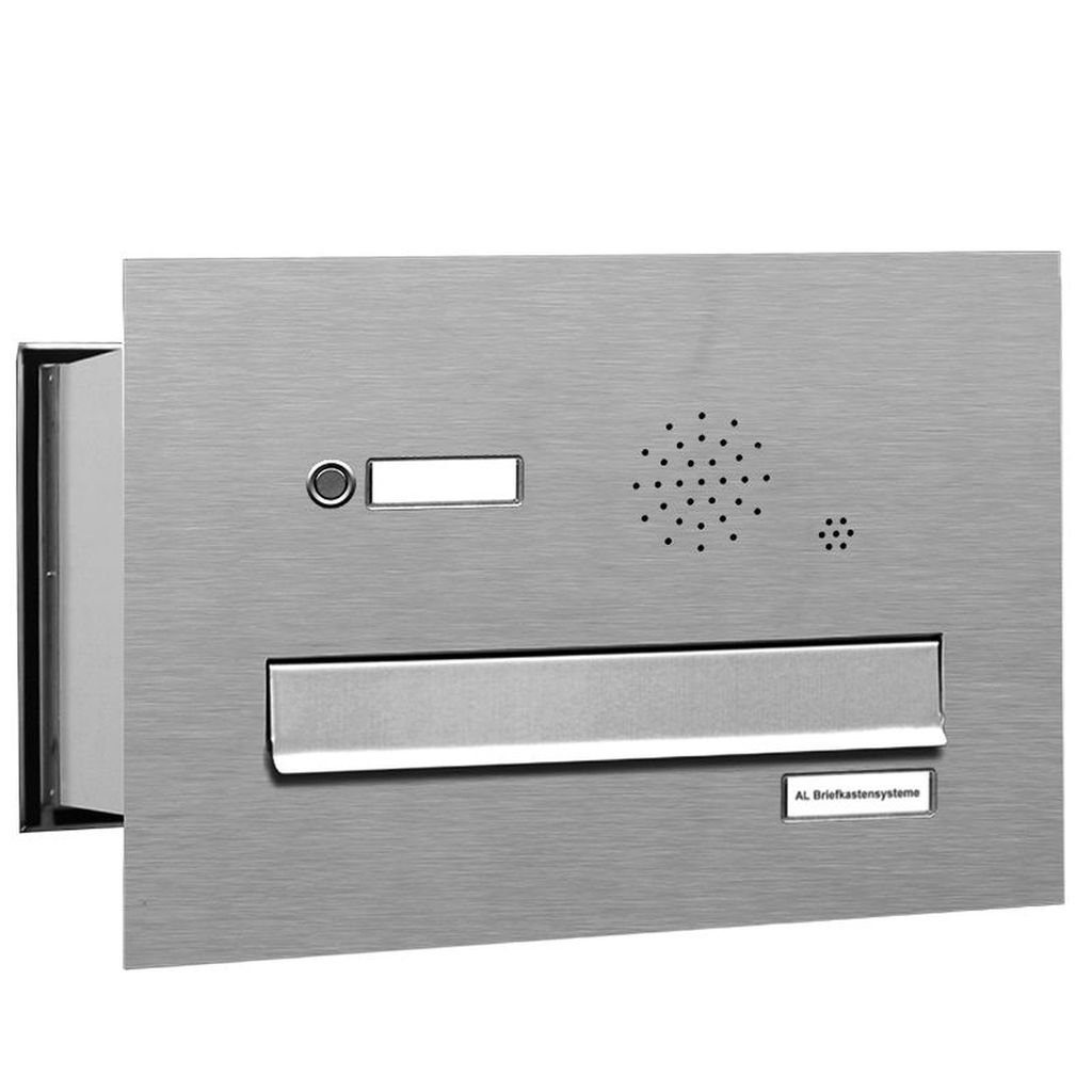Briefkasten Durchwurf 1Fach A4 V2A Premium Mauer mit Durchwurfbriefkasten 1er AL Klingel Briefkastensysteme