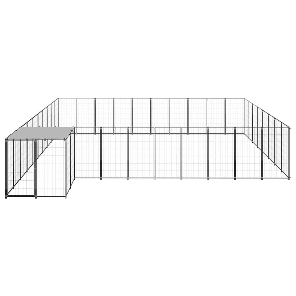 vidaXL Hundezwinger, Hundekäfig Schwarz 25,41 m² Stahl