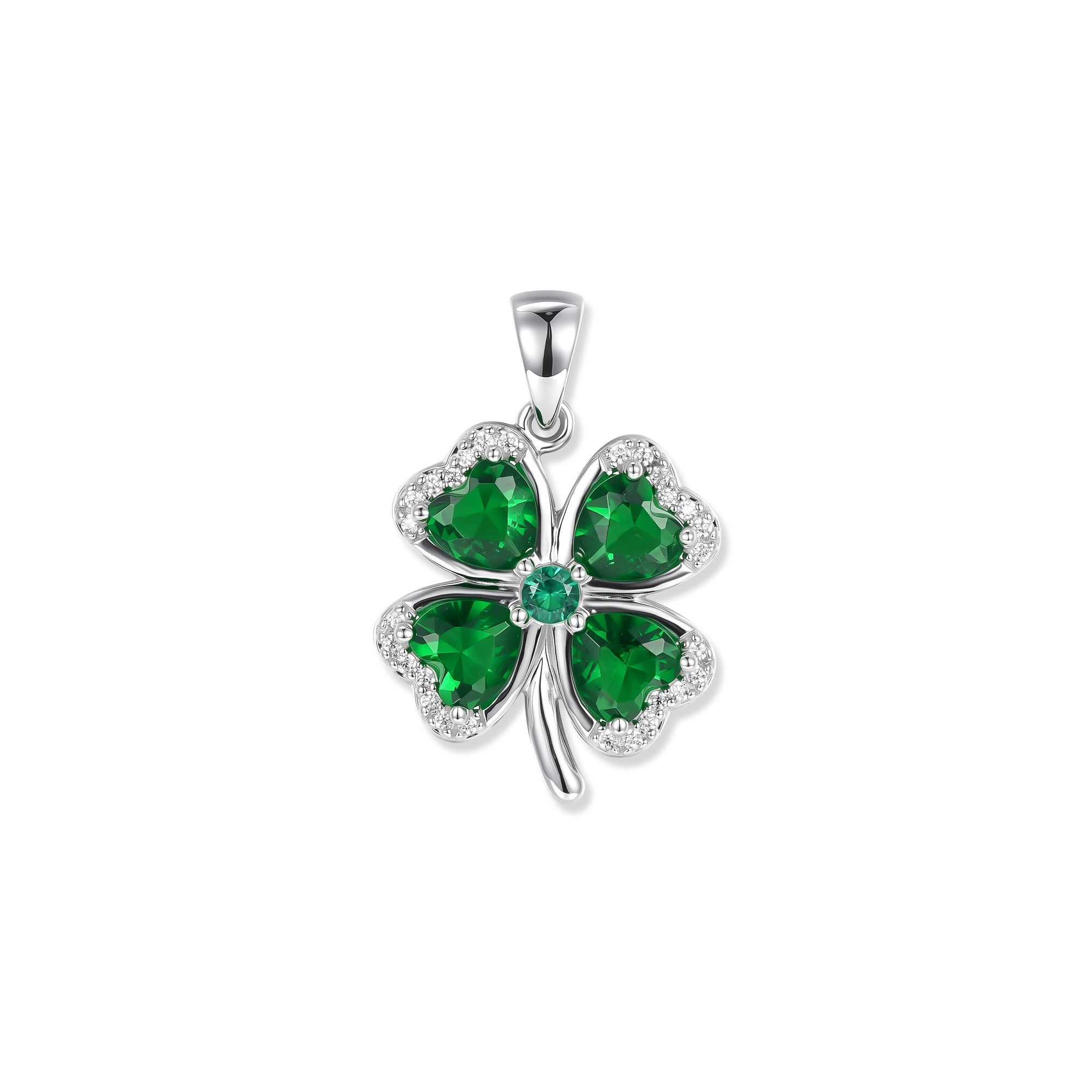 Seinerzeit FLORA & FAUNA Kettenanhänger Clea Kleeblatt Anhänger, Schmuck aus 925 Sterling Silber (Von bedeutungsvollen Symbolen und charakterstarken Tiermotiven inspirierter Damenschmuck – ein besonderer Begleiter im Alltag und zu besonderen Anlässen, 1-tlg., inkl. Geschenkverpackung für Frauen ob Freundin, Mutter, Ehefrau, Oma), rhodiniert und Zirkonia-Steinen