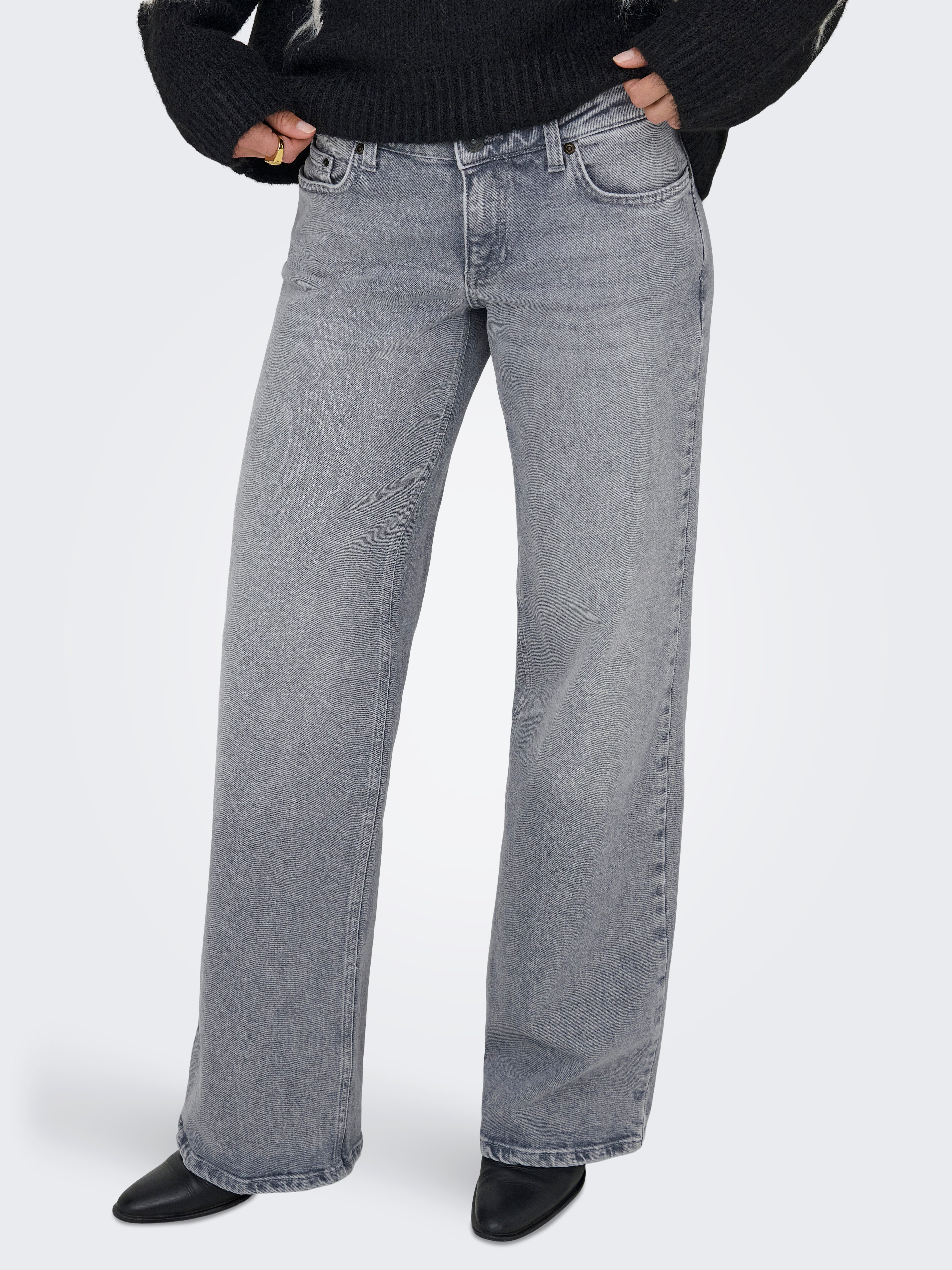 ONLY Low-rise-Jeans ONLJUICY LW WIDE LEG DNM REA707 NOOS Baumwollmischung, low waist, wide fit