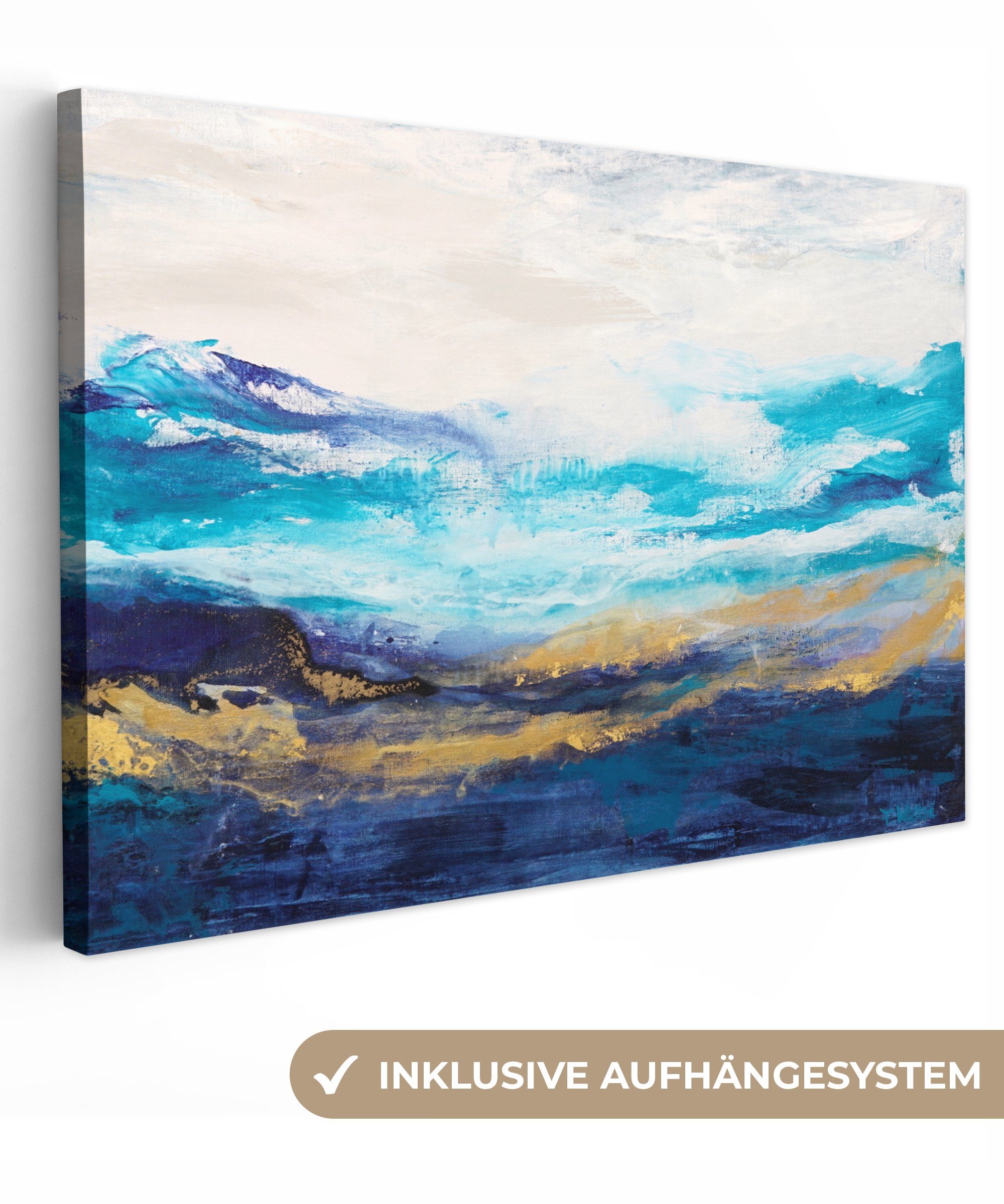 OneMillionCanvasses® Leinwandbild Blau - Malerei - Abstrakt - Farbe, Fotodr günstig online kaufen
