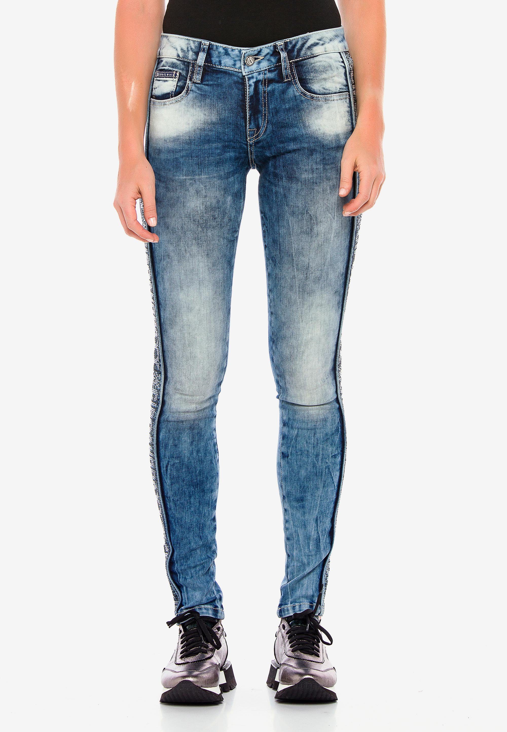 Cipo & Baxx Slim-fit-Jeans mit Seitenstreifen im Glitzer Look in Skinny-Fit  online kaufen | OTTO