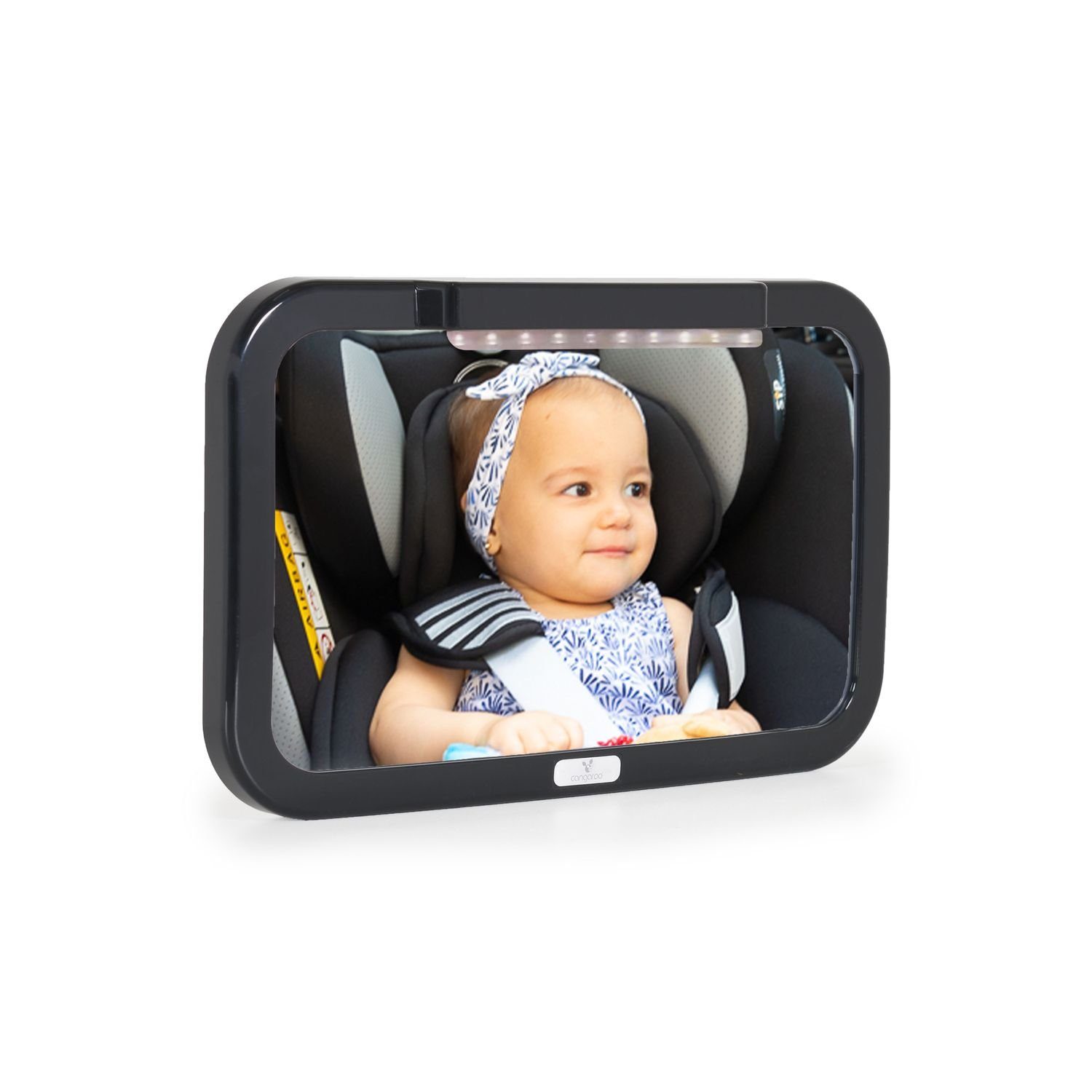 Cangaroo Autokindersitz Kinder Autospiegel LED-Licht, Fernbedienung Rücksitzspiegel verstellbar