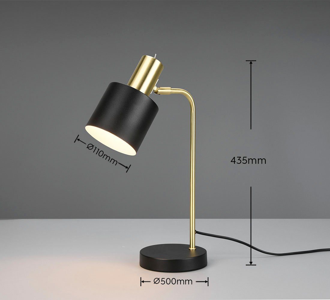 Reality Leuchten Schreibtischlampe Adam, Ein-/Ausschalter, ohne Leuchtmittel, warmweiß - kaltweiß, Tischleuchte 43cm, exkl 1xE14 max 10W, Kippschalter am Metall – Bild 5 von 5