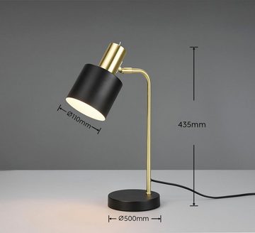 TRIO Leuchten Schreibtischlampe Adam, Ein-/Ausschalter, ohne Leuchtmittel, warmweiß - kaltweiß, Tischleuchte 43cm, exkl 1xE14 max 10W, Kippschalter am Metallschirm