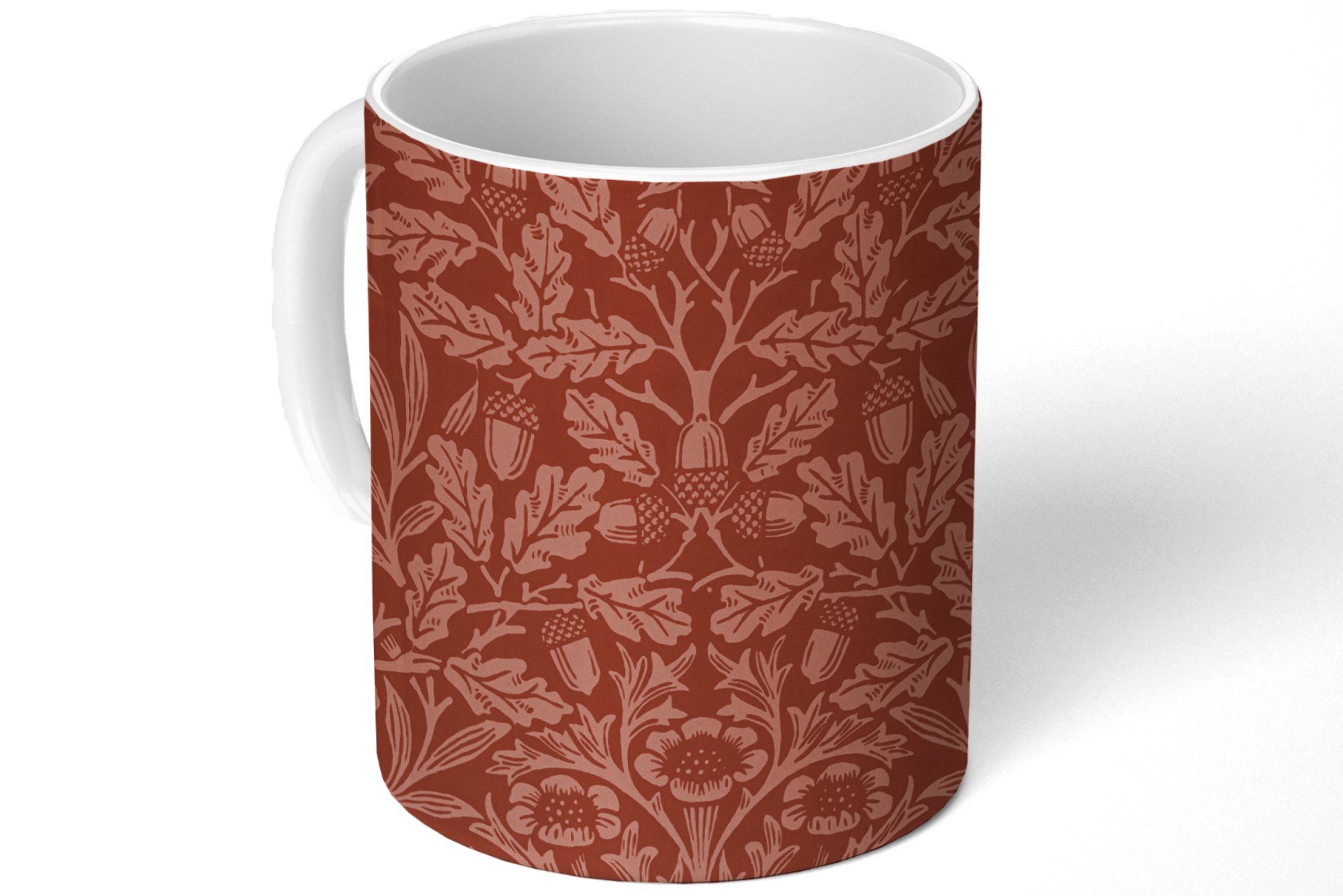 MuchoWow Tasse Blätter - - Keramik, Kaffeetassen, Becher, Braun, Morris Geschenk Pflanzen Teetasse, Teetasse, 