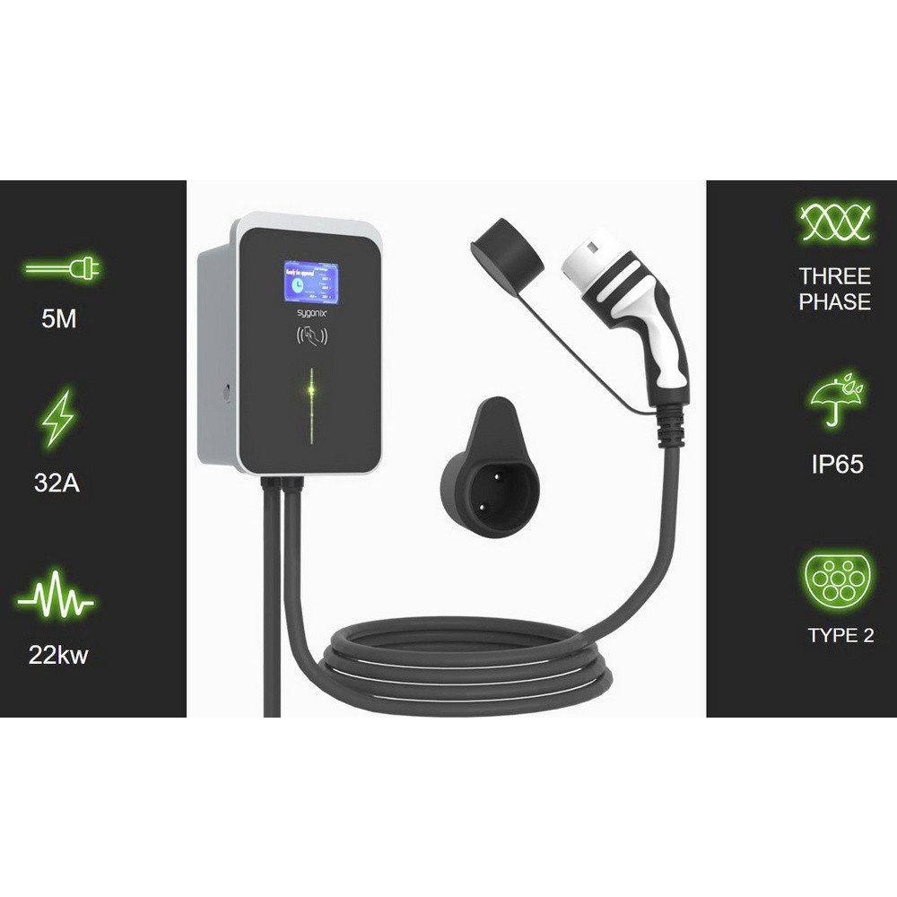 Sygonix Elektroauto-Ladestation Sygonix Wallbox Typ 2 Mode 3 32 A 22 kW App, WiFi, RFID