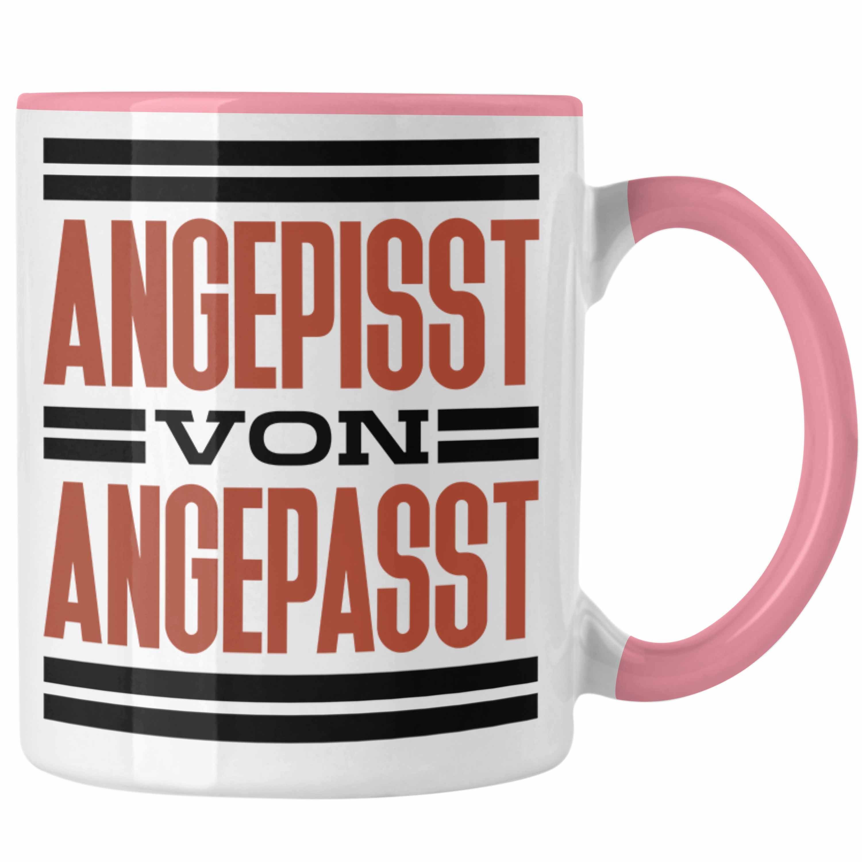 Trendation Tasse Angepisst Von System. Rosa Tasse Geschenkidee Angepasst