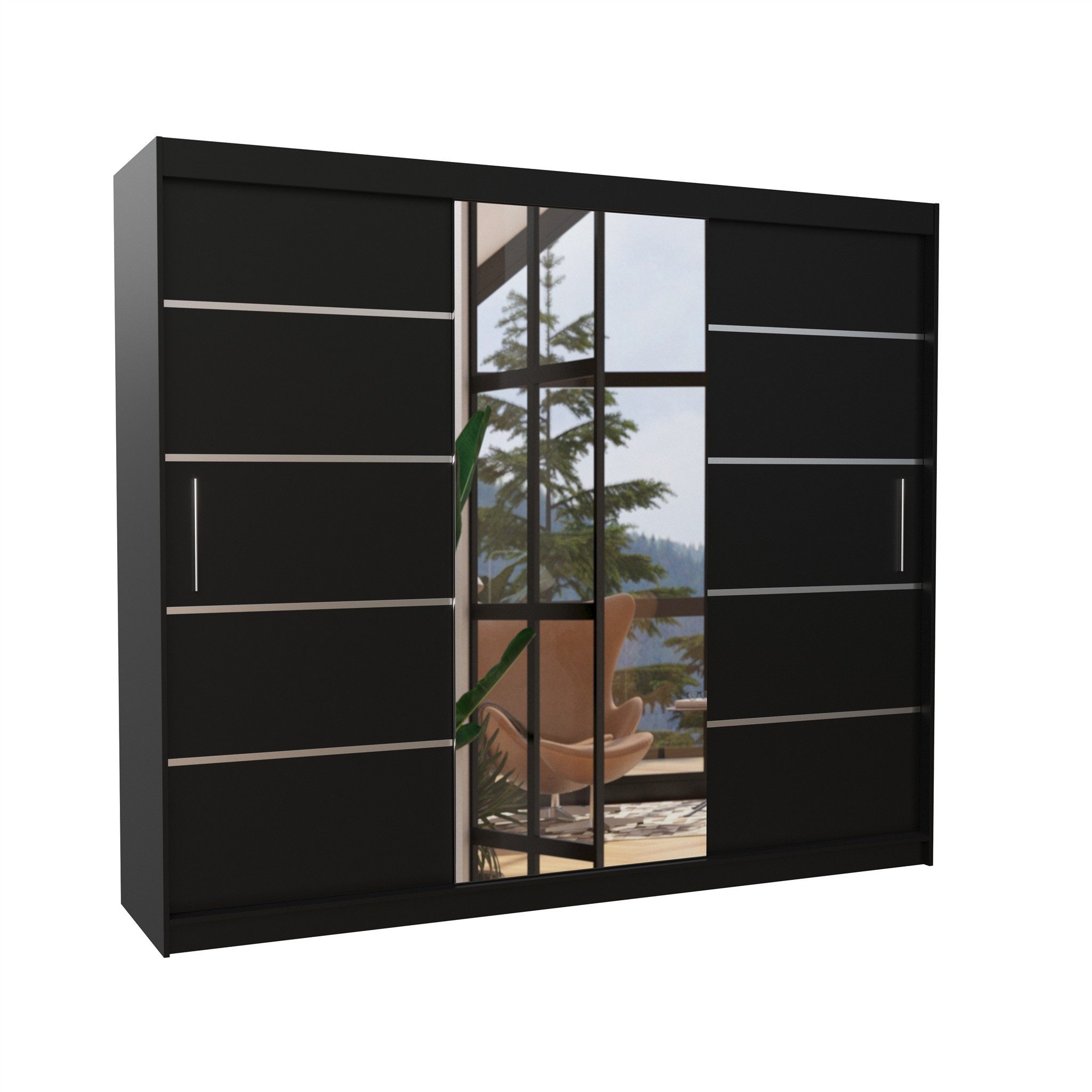 Fun Möbel Schiebetürenschrank Schrank Nr. 500 Maß: 250 x 215 x 58 cm