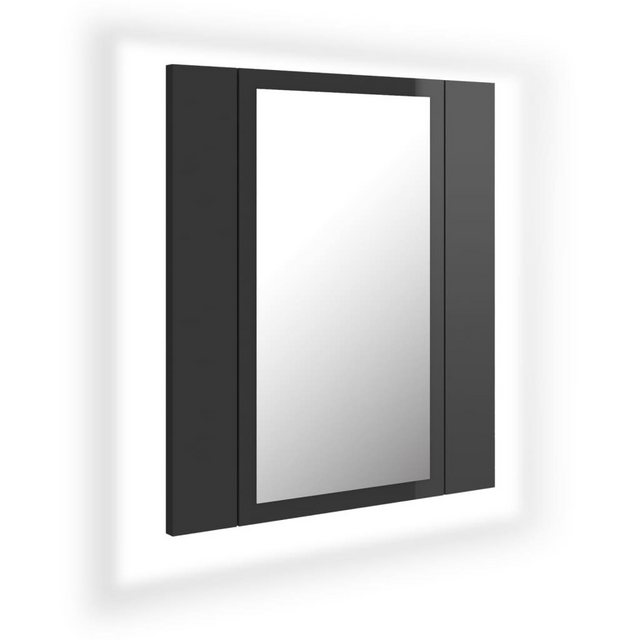 vidaXL Badezimmerspiegelschrank LED-Bad-Spiegelschrank Hochglanz-Grau 40x12x45 cm Acryl