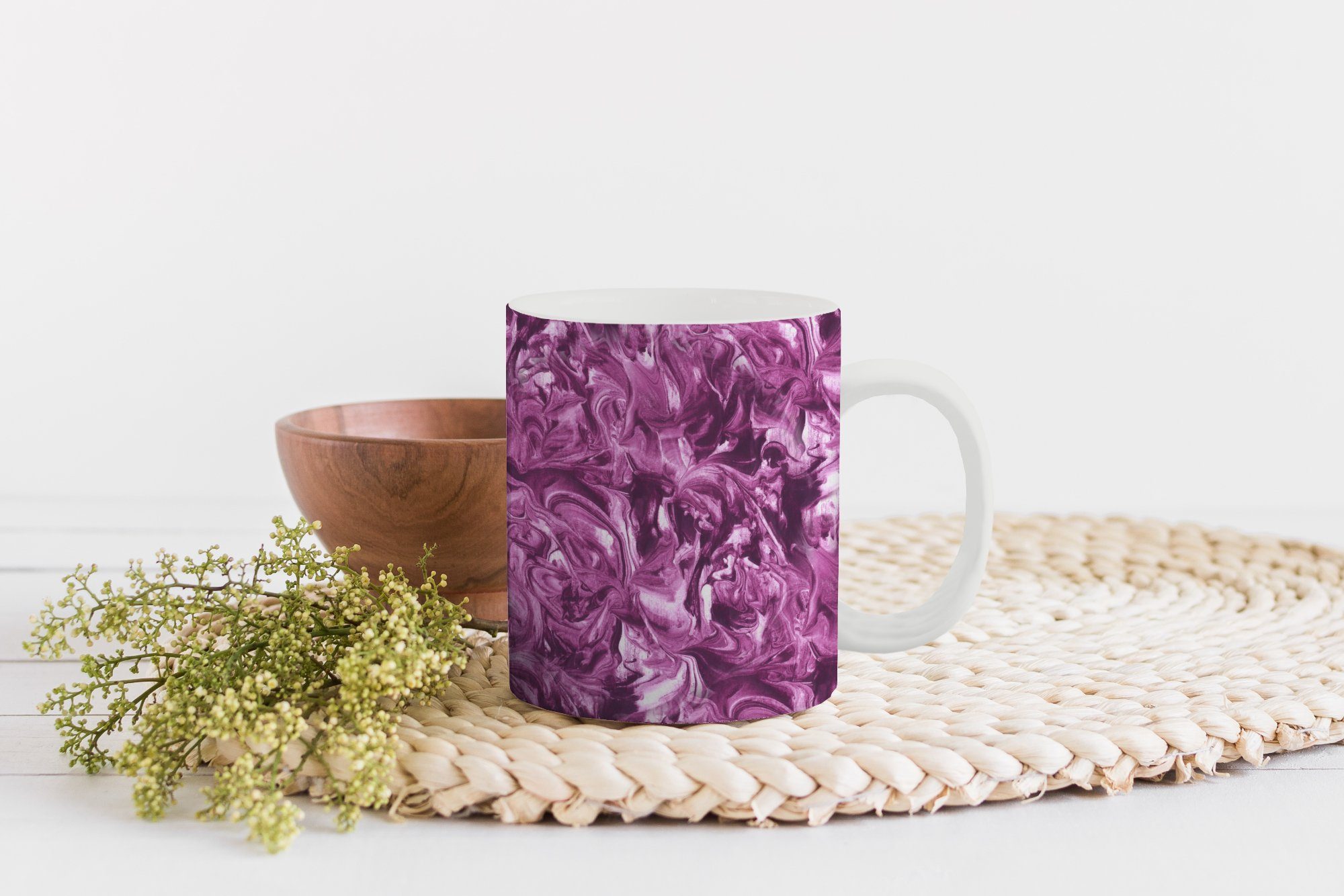 MuchoWow Muster, Farbe - Tasse Keramik, Geschenk Teetasse, Kaffeetassen, - Struktur - Becher, Teetasse, Marmor