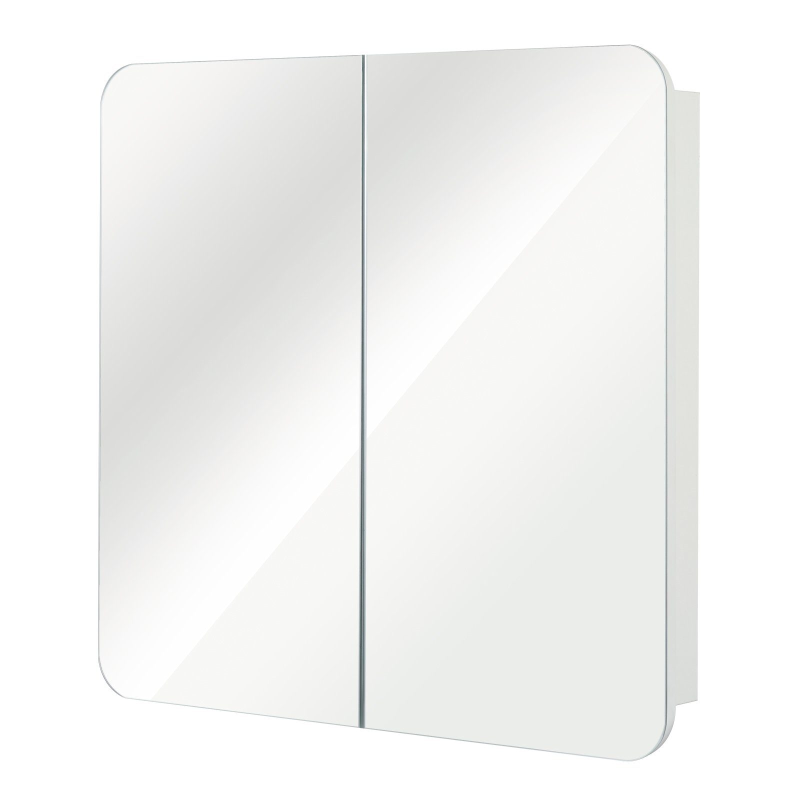 mit Badezimmerspiegelschrank Weiß 68 x Badezimmerspiegel Mondeer 12.9 66 x 2 Hängeschrank, Wandschrank, cm, Türen
