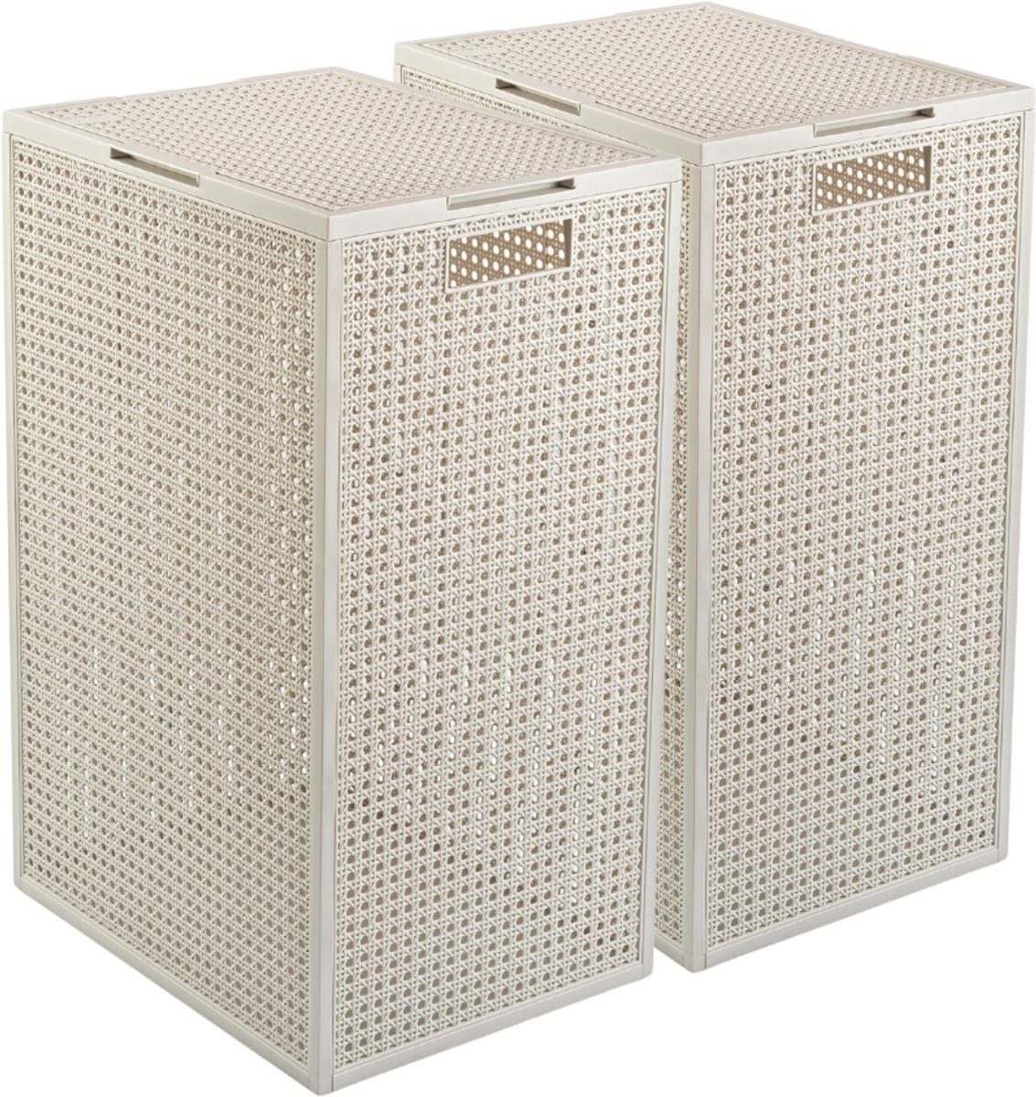 Curver Wäschekorb Kaya Wasmand mit Deckel 60 L 2 Stück (2 St), 60 L, mit Deckel, 3 Fächer, belüftet