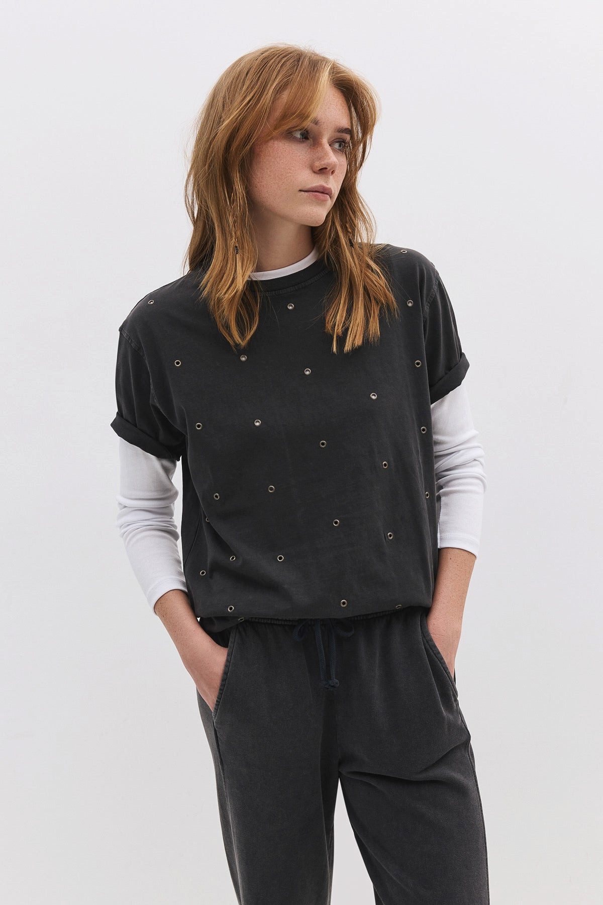 No Matter What T-Shirt T-Shirt aus perforiertem Stoff mit Metallring günstig online kaufen