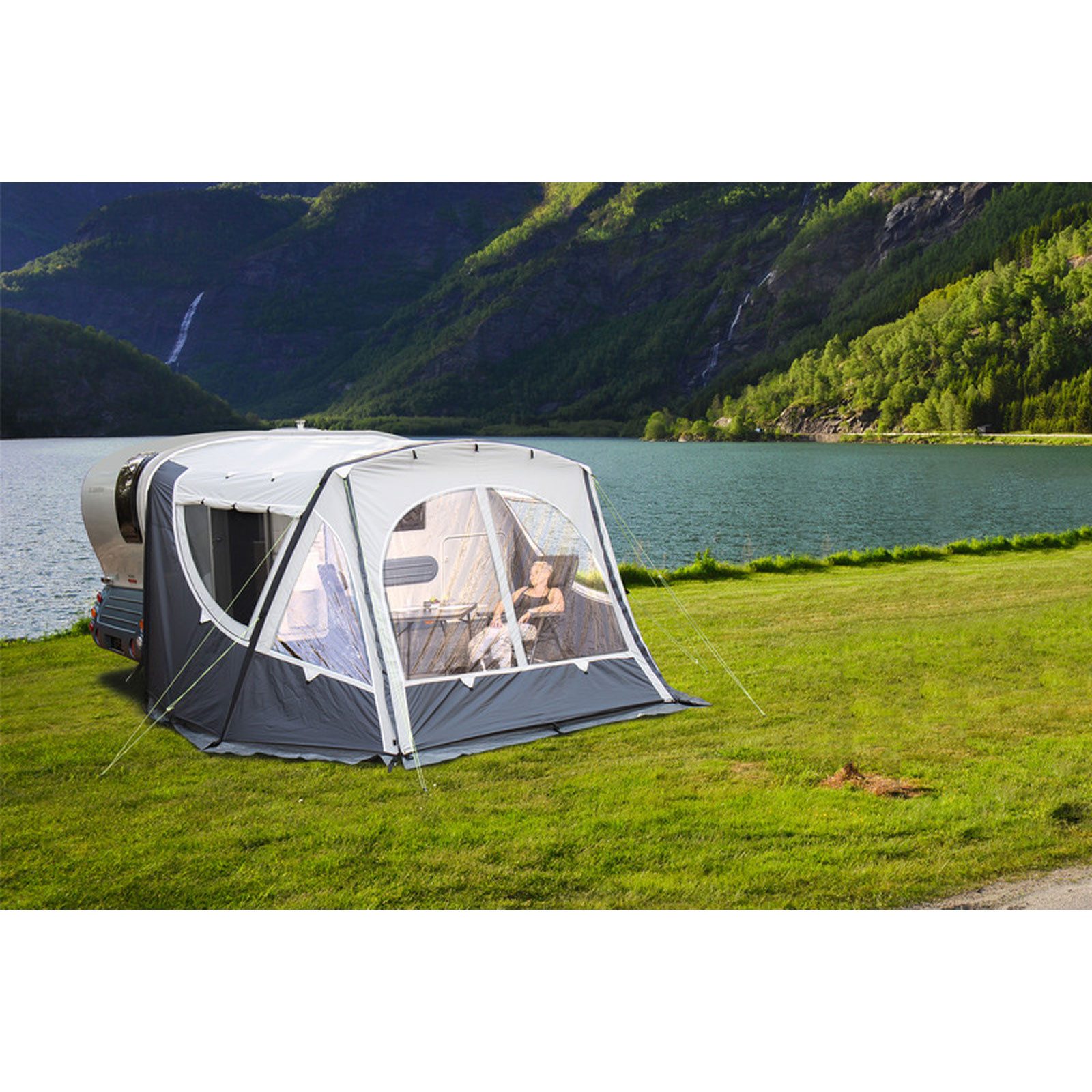 REIMO Reisemobil-Center GmbH Vorzelt Vorzelt aufblasbar passend für Adria Action 361 - Luftgestänge, Wohnwa