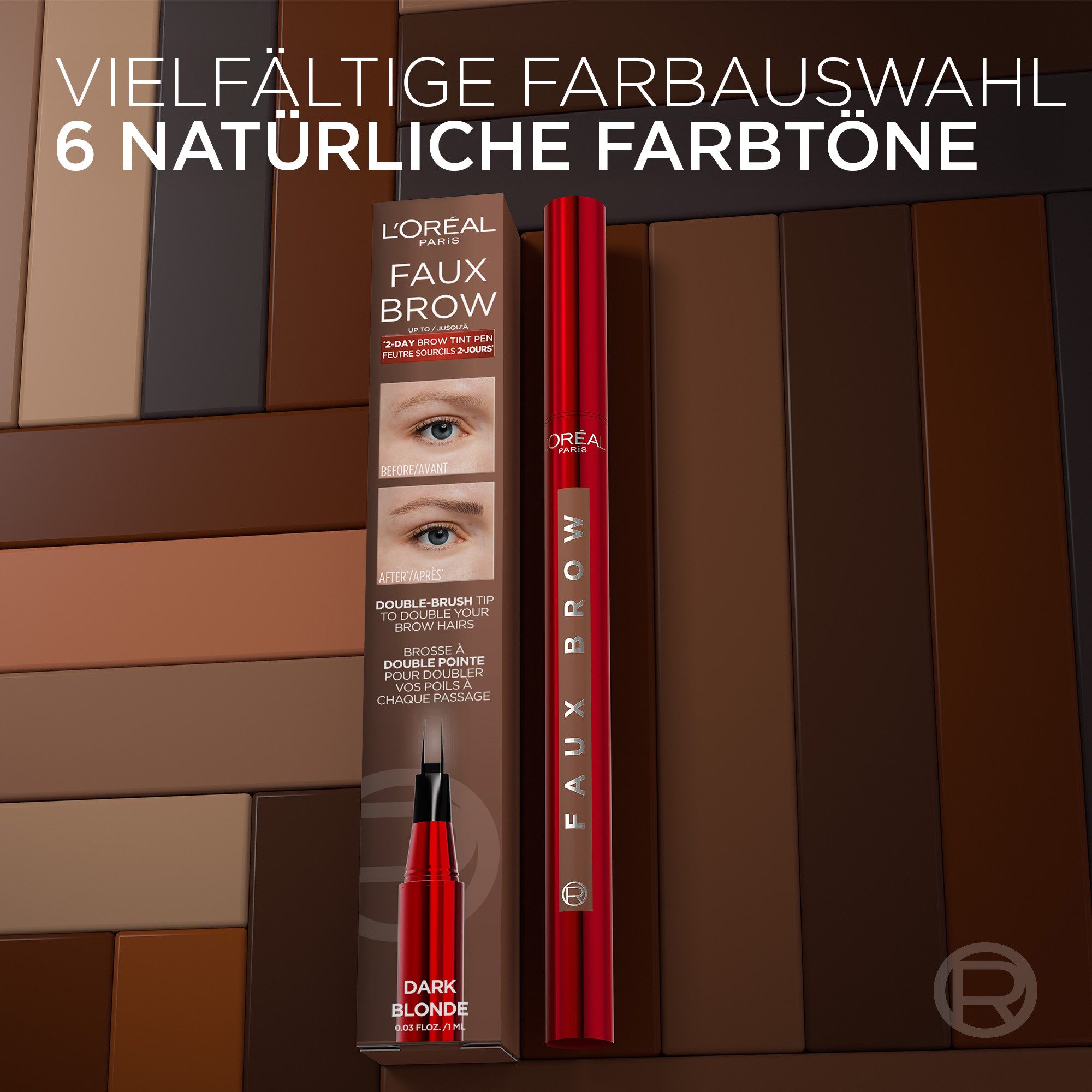 L'ORÉAL PARIS Augenbrauen-Stift INFAILLIBLE BROWS FAUX BROW AUGENBRAUENSTIFT, für doppeltes Augenbrauenvolumen