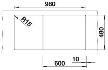 Blanco Granitspüle ZIA XL 6 S, eckig, 50/100 cm, (1 St), erhältlich in mehreren Farben