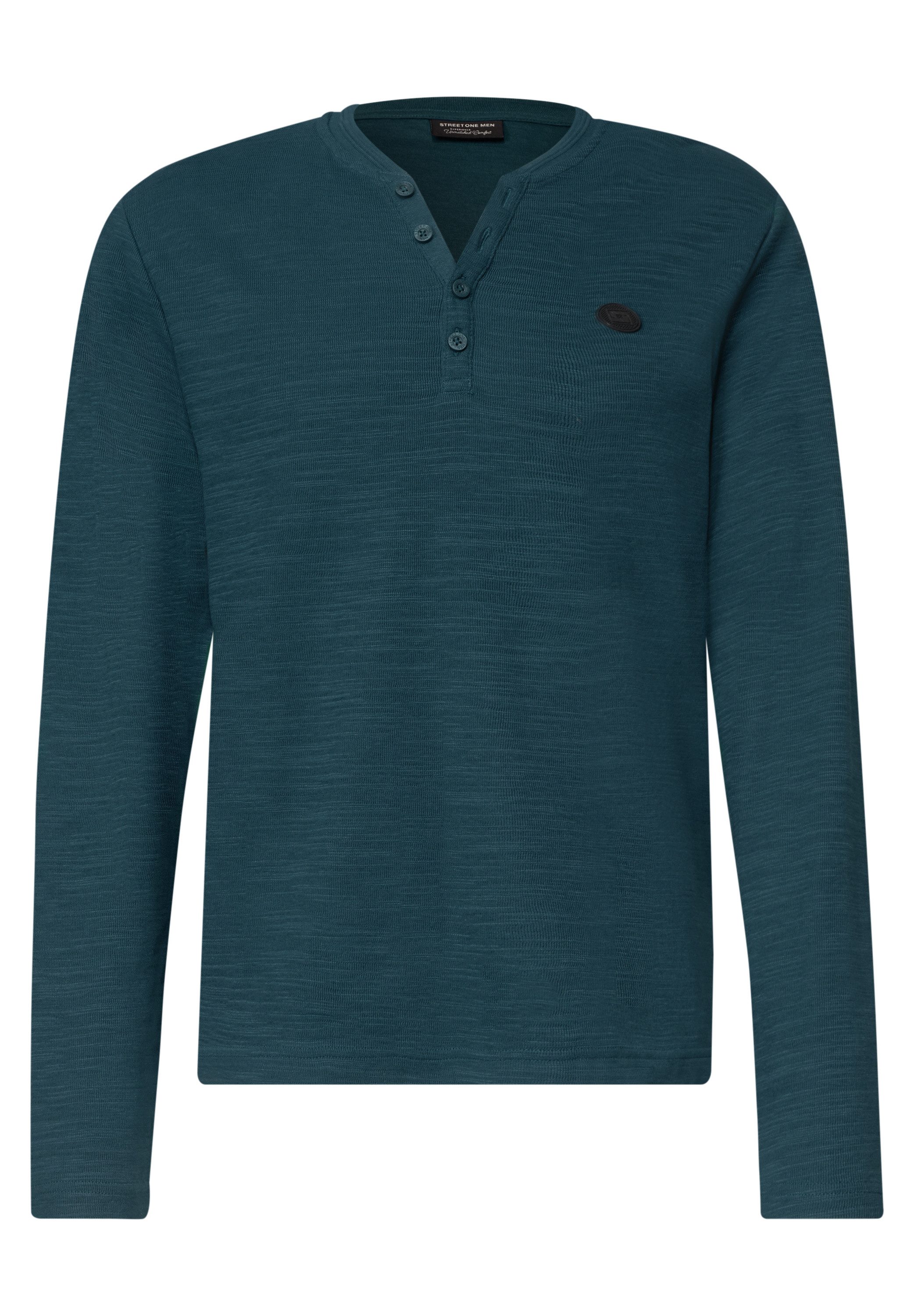 STREET ONE MEN Langarmshirt in Unifarbe – Bild 4 von 5