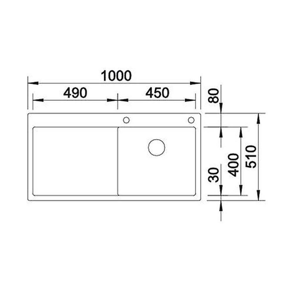 Blanco Edelstahlspüle BLANCO 100/51 cm CLARON Edelstahl, S-IF Ablauf, Einbauspüle 5 InFino