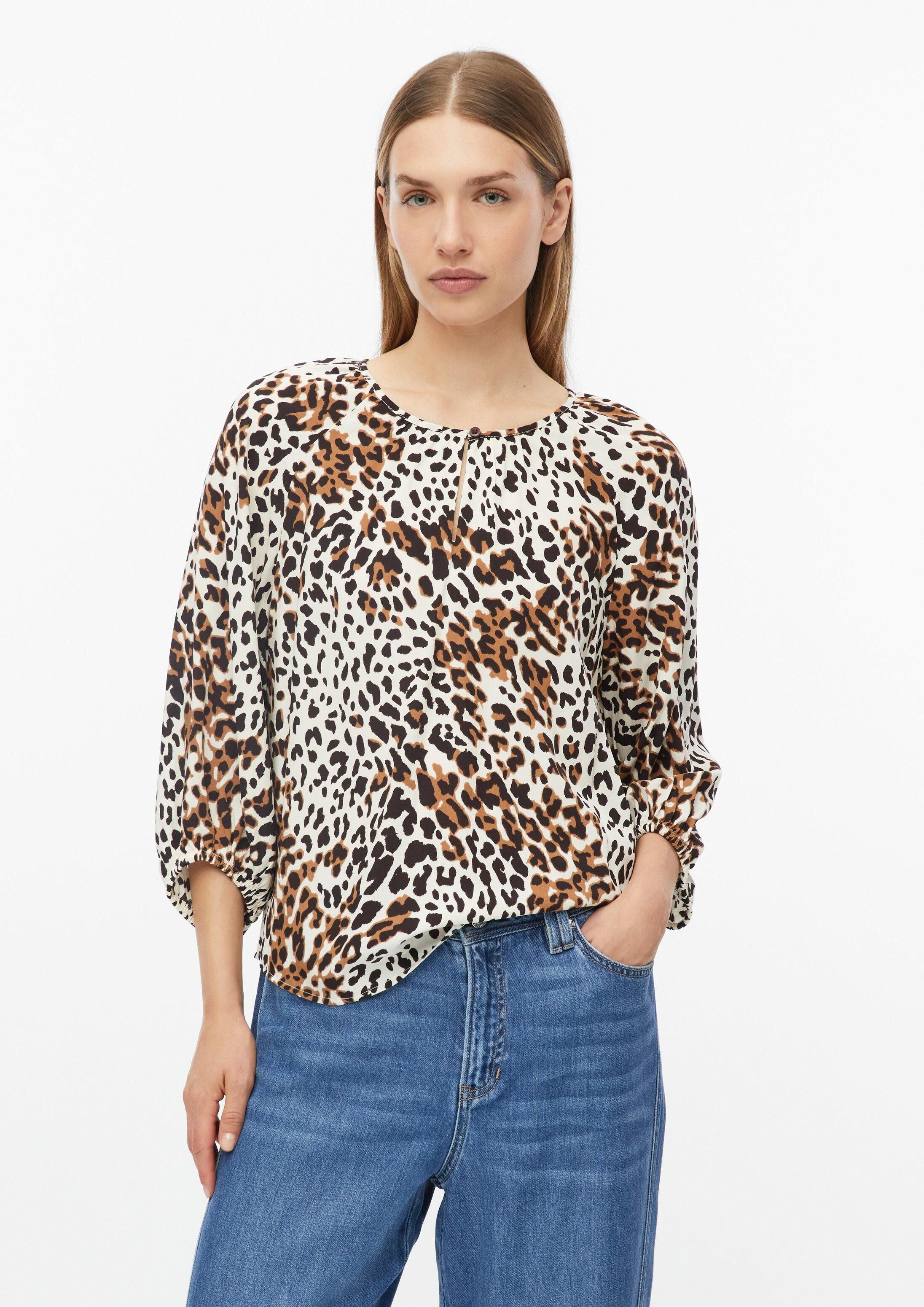 s.Oliver Kurzarmbluse Bluse Bluse im Relaxed Fit mit All-over-Print