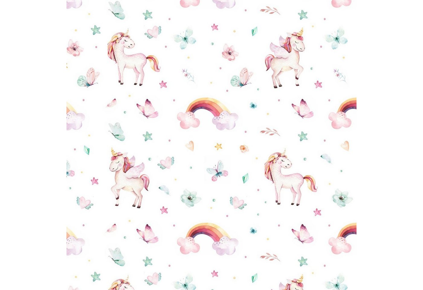 Thumbnail - nikima Packpapier Einhorn bunt Aquarell Geschenkpapier, 5 Bögen