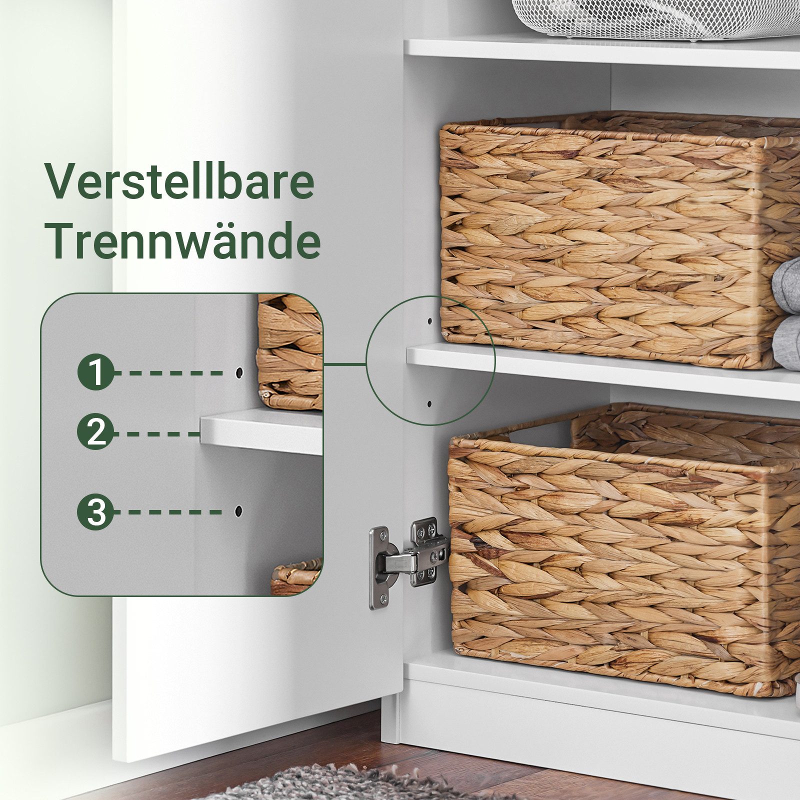 SoBuy Kleiderschrank KSB01, Kleiderschrank mit 2 Türen, Mehrzweckschrank, Flur Schlafzimmer Hochschrank mit 2 Türen Küchenschrank Aufbewahrungsschrank Sideboard