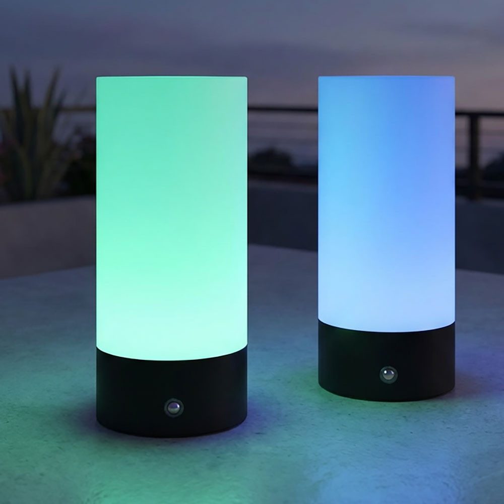 GLOBO LIGHTING LED Tischleuchte, LED-Leuchtmittel fest verbaut, Warmweiß, Farbwechsel, 2x Tischlampe Nachttischlampe Touchdimmer Tischleuchte Farbwechsel RGB
