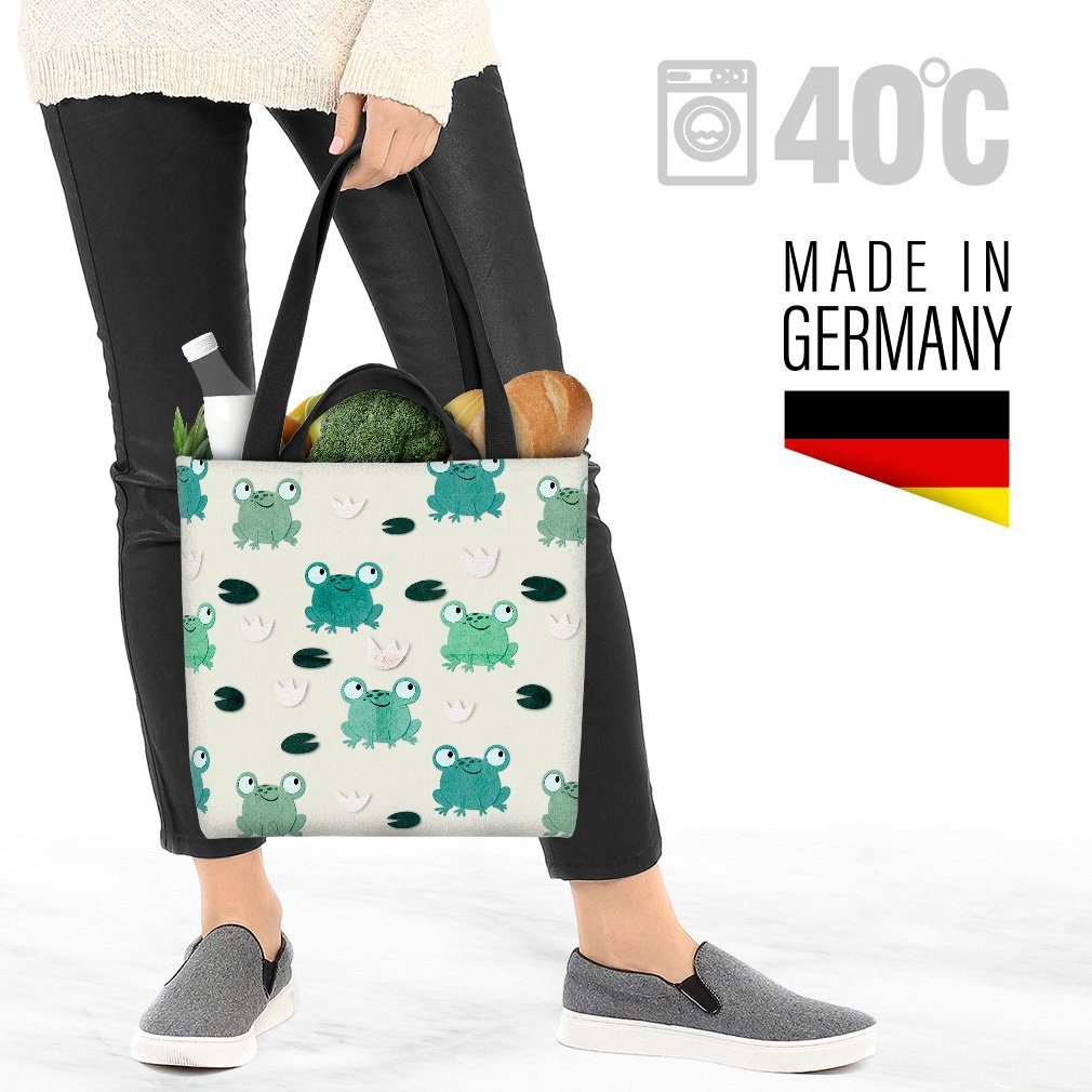 VOID Henkeltasche (1-tlg), Frösche Kinder Teich Tiere Cartoon Kinderzimmer Garten Teich kindermu