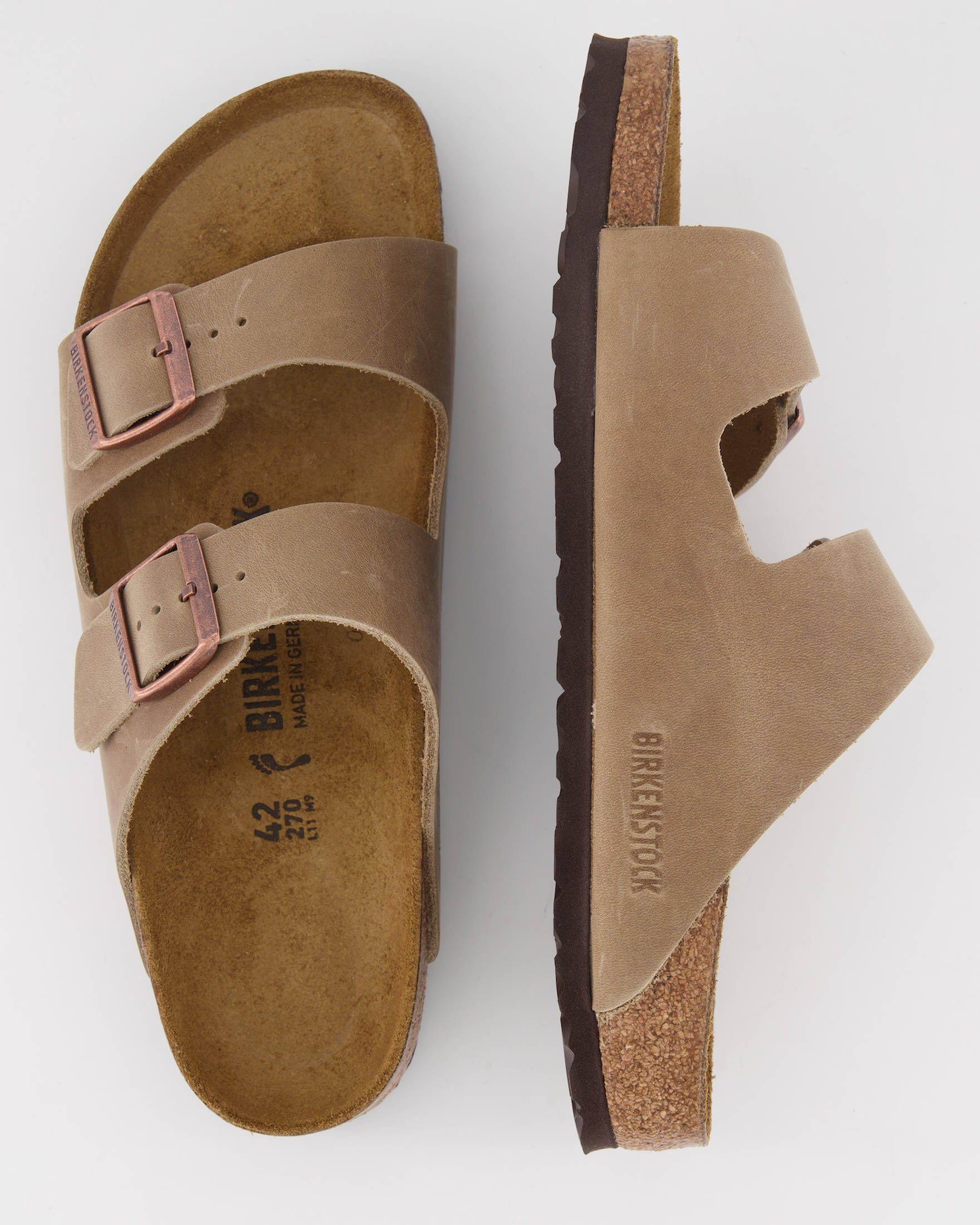 BIRKENSTOCK NATURAL SKIN CARE Sandale NU Brown) Herren (Tabacco Braun ARIZONA Pantoletten (02101380) Birkenstock