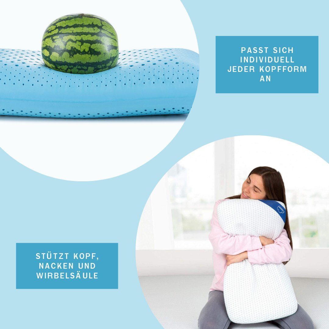 Genius Nackenstützkissen Eazzzy Schaumkissen, Füllung: 99% Polyester, 1% sonstige Fasern, Seitenschläfer, Rückenschläfer, Bauchschläfer, kühlender Gelschaum - gegen Nackenschmerzen