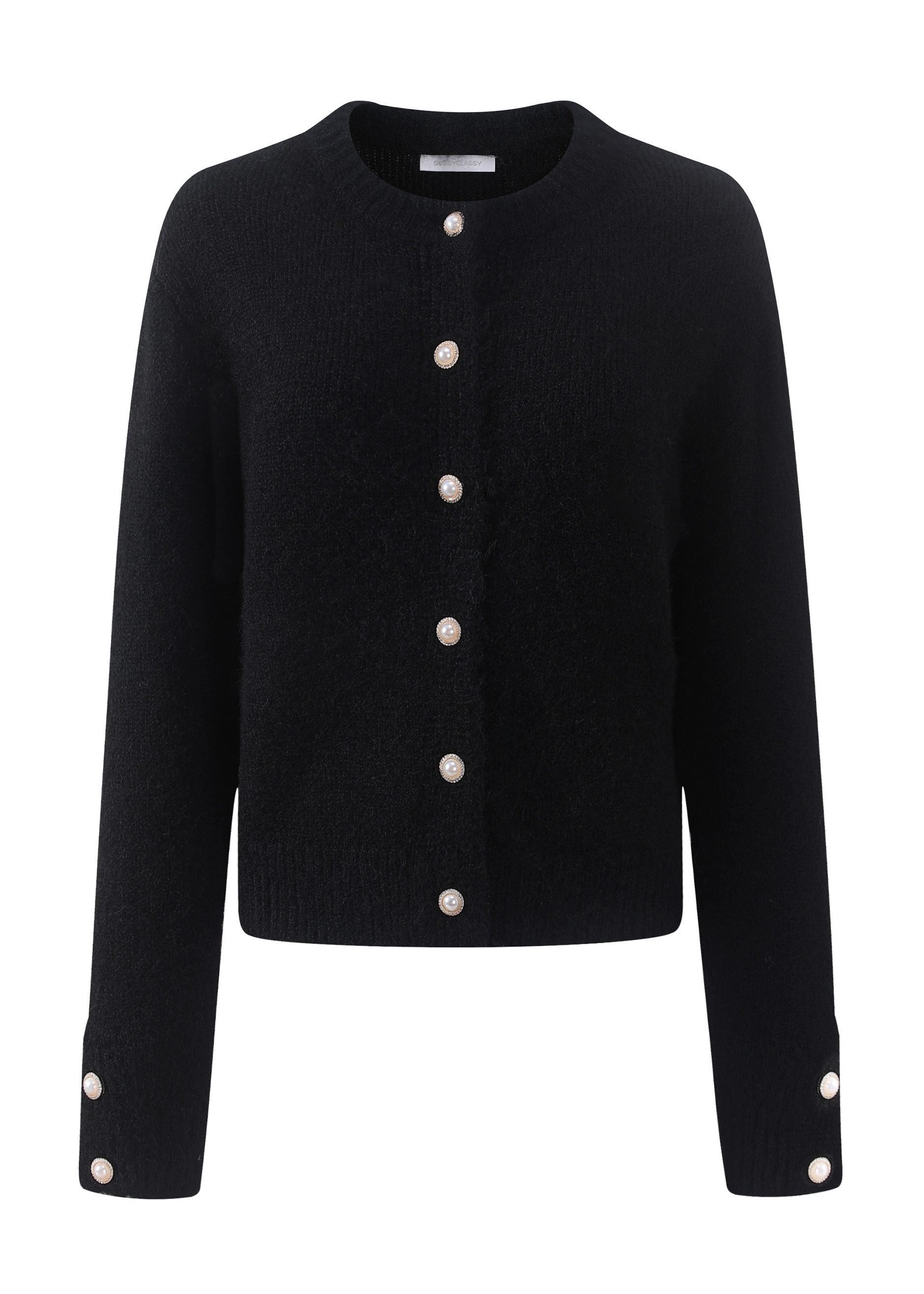 SASSYCLASSY Cardigan Oversize Strickjacke Damen mit Perlenknöpfen Cardigan günstig online kaufen