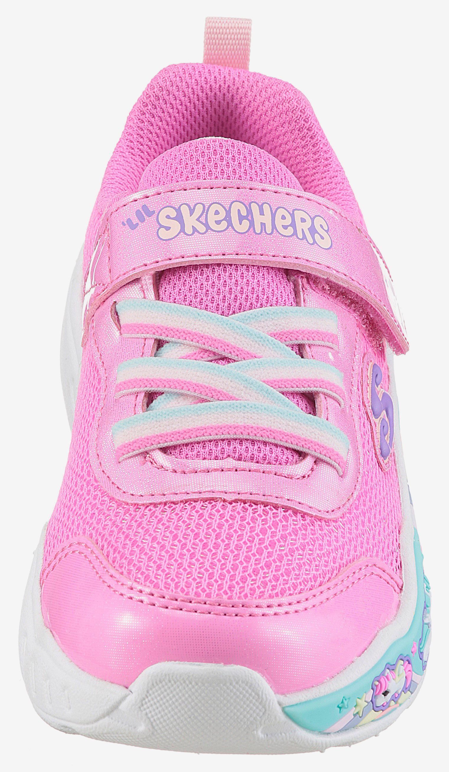 Skechers PLAY SCENE-FUN SQUAD Lauflernschuh Sneaker mit bunten Motiven verziert, Größenschablone zum Download – Bild 5 von 5