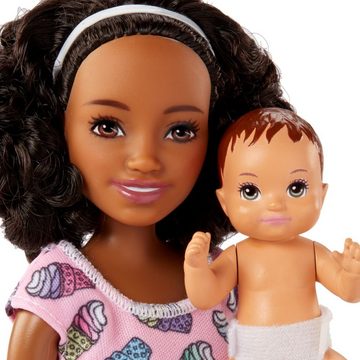 Barbie Anziehpuppe Skipper Spiel-Set Barbie Babysitter Puppe mit Zubehör Mattel