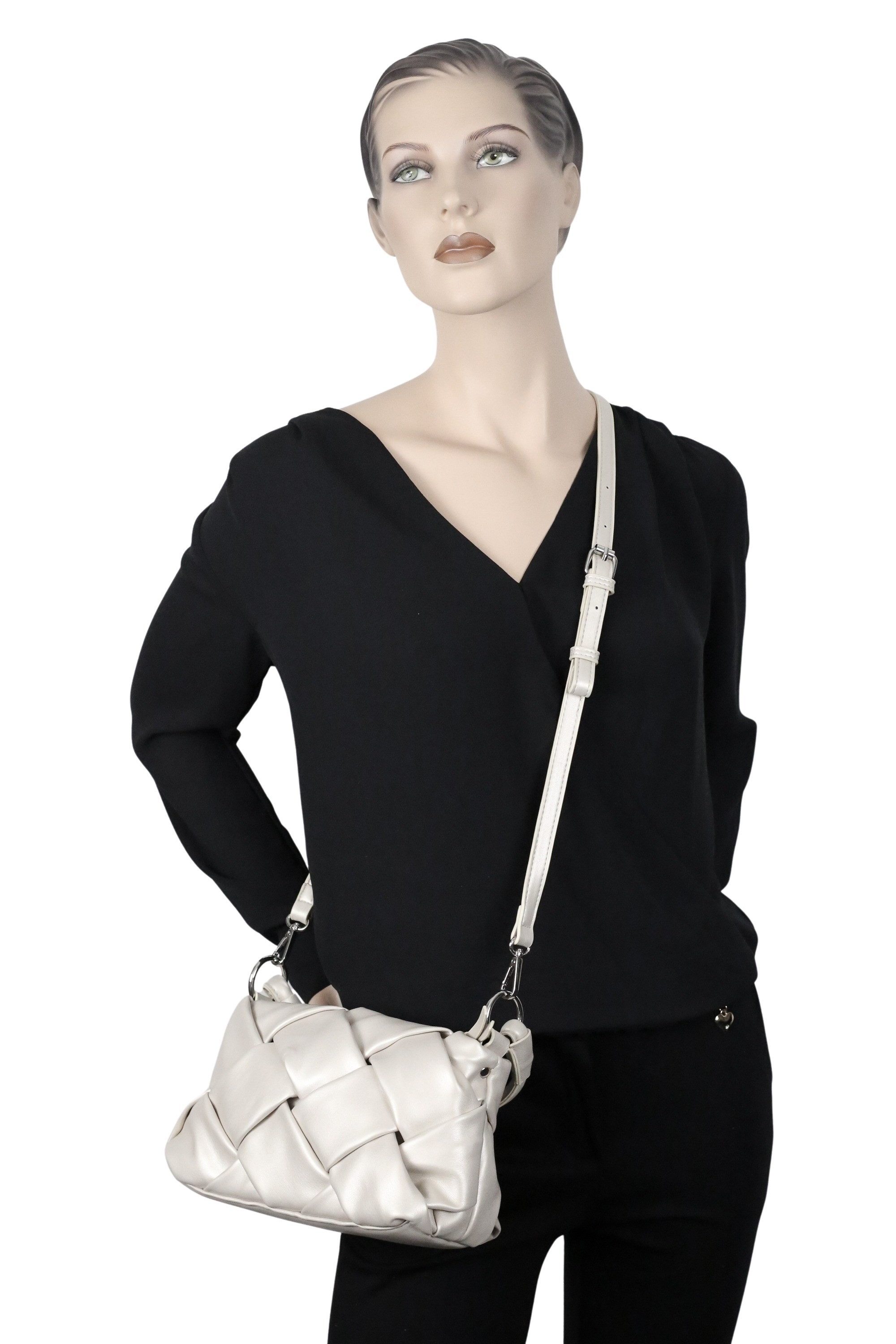 COLLEZIONE ALESSANDRO Schultertasche Giorgia, Elegante Flechttasche mit Trageriemen