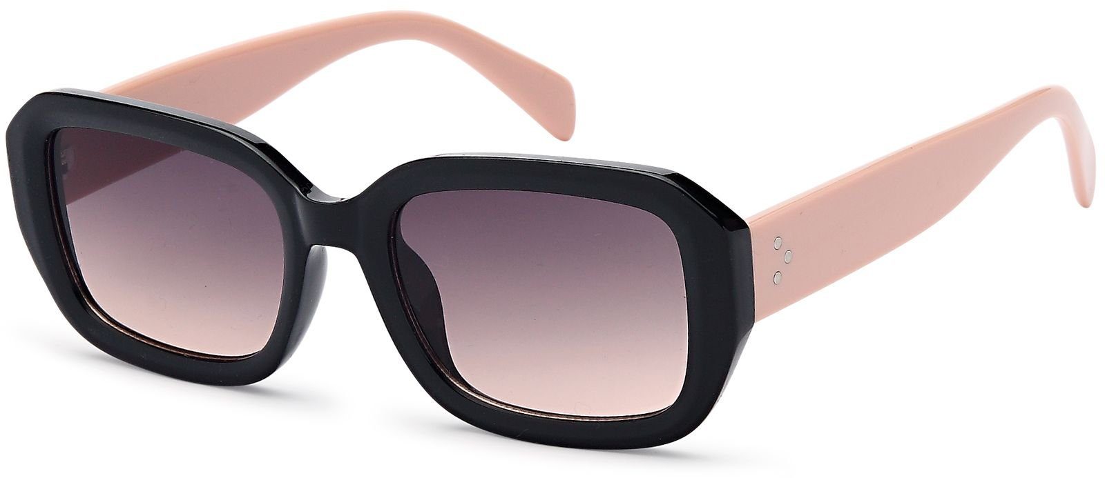 styleBREAKER Sonnenbrille (1-St) Getönt Gestell Schwarz-Rose / Glas Grau Verlauf