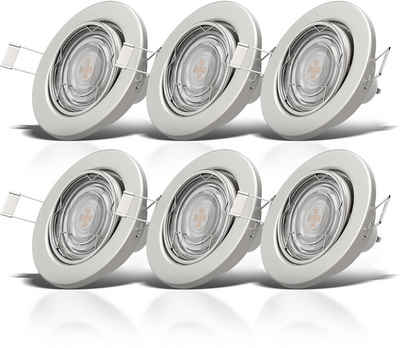 B.K.Licht LED Einbauleuchte, Dimmer, Dimmfunktion, LED wechselbar, Warmweiß, Einbaustrahler, 3-stufig dimmbar, inkl. 6 x 5W, warmweiß, IP23